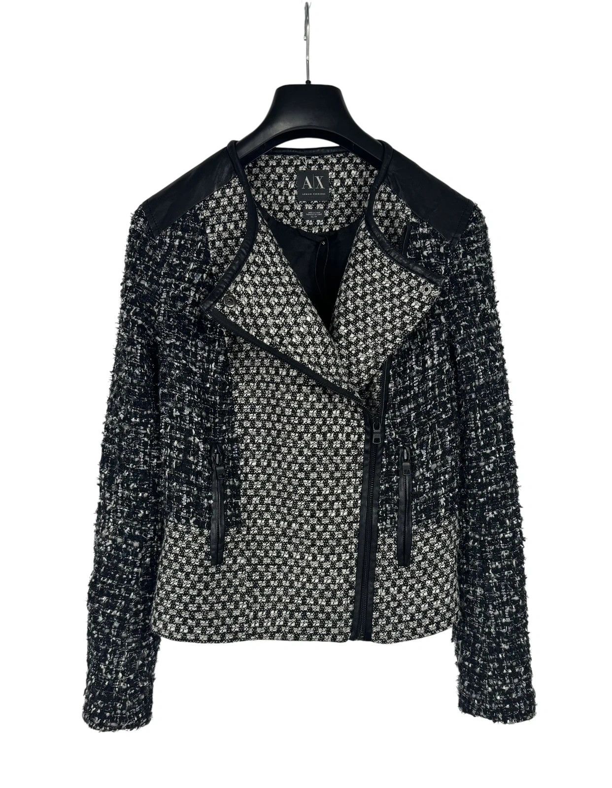 Armani Exchange Armani Exchange Tweed Wool Biker Jacket size XS Size XS / US 0-2 / IT 36-38 - 12 Thumbnail
