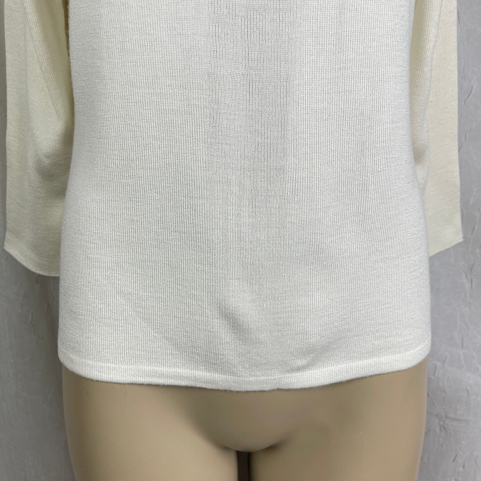 Vintage VTG Y2K Caslon Cream Sweater Mock Turtle Neck Cozy Scandi Size M / US 6-8 / IT 42-44 - 3 Thumbnail