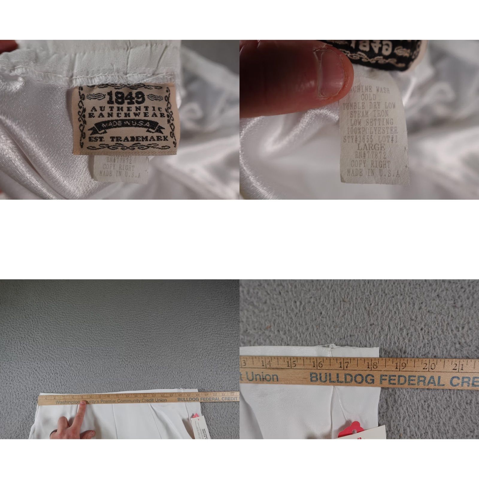 DANCER Vintage Western Skirt Womens Large White Long Flare Cowgirl Rodeo Dance Show Size 36" / US 14 / IT 50 - 8 Thumbnail