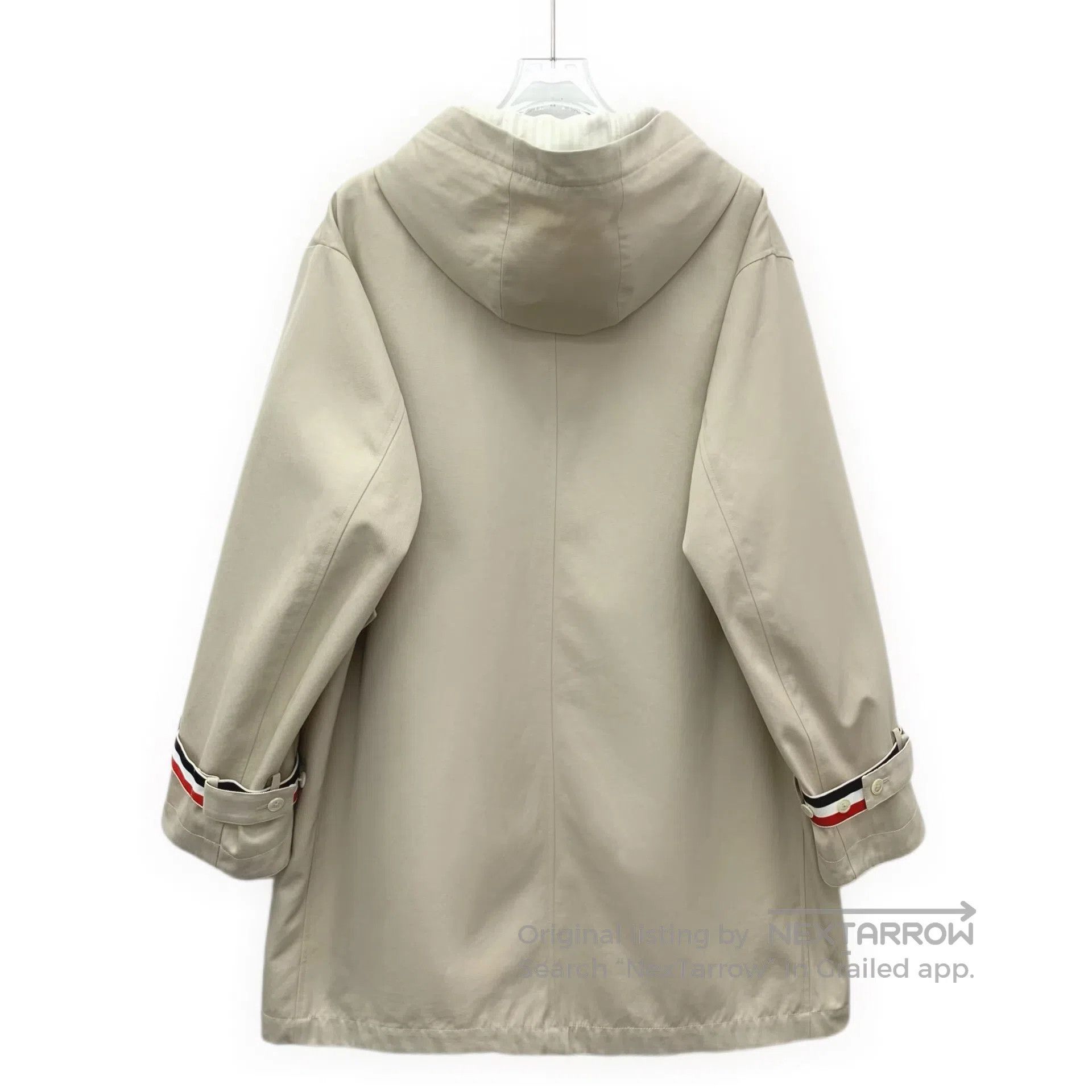 Thom Browne Thom Browne Khaki striped sleeve label hooded long sleeve Size XS / US 0-2 / IT 36-38 - 2 Thumbnail