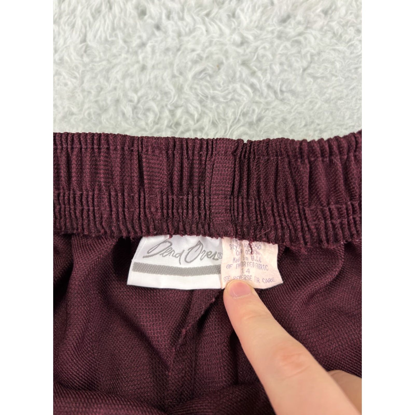 Vintage Bend Over Pants Womens 14 Red Pull On 100% Polyester Straight Leg 34x29 Pleated Size 36" / US 14 / IT 50 - 3 Thumbnail