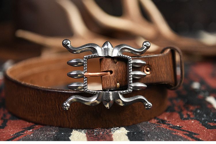 Leather Punk Rock Extra Thick Belt Size ONE SIZE - 1 Thumbnail