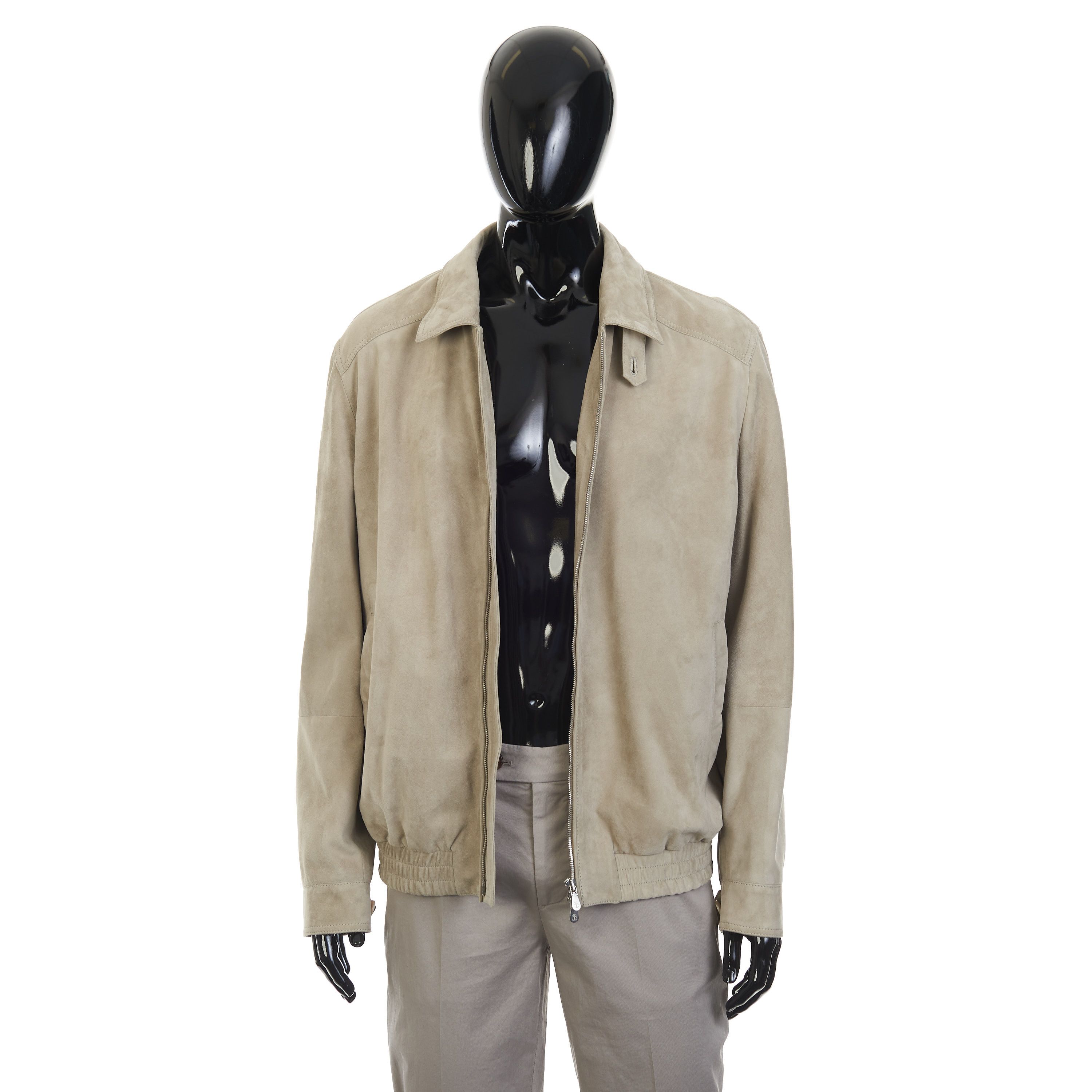 Brunello Cucinelli Khaki Velvety Suede Jacket Size US M / EU 48-50 / 2 - 10 Thumbnail