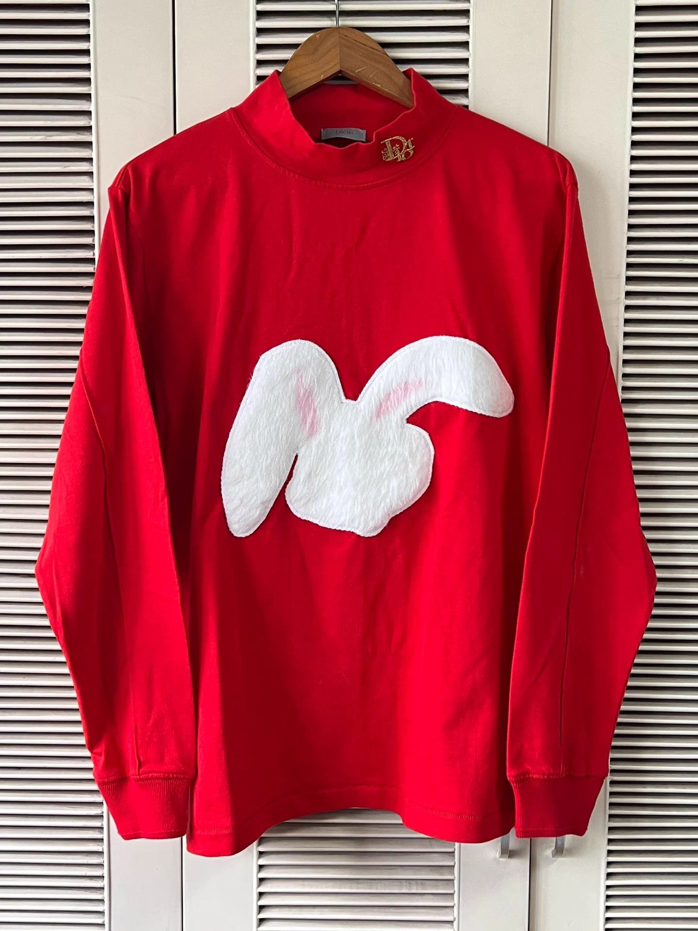 Dior Dior Year of Rabbit Red Embroidered Rabbit S Unisex Size S / US 4 / IT 40 - 1 Thumbnail