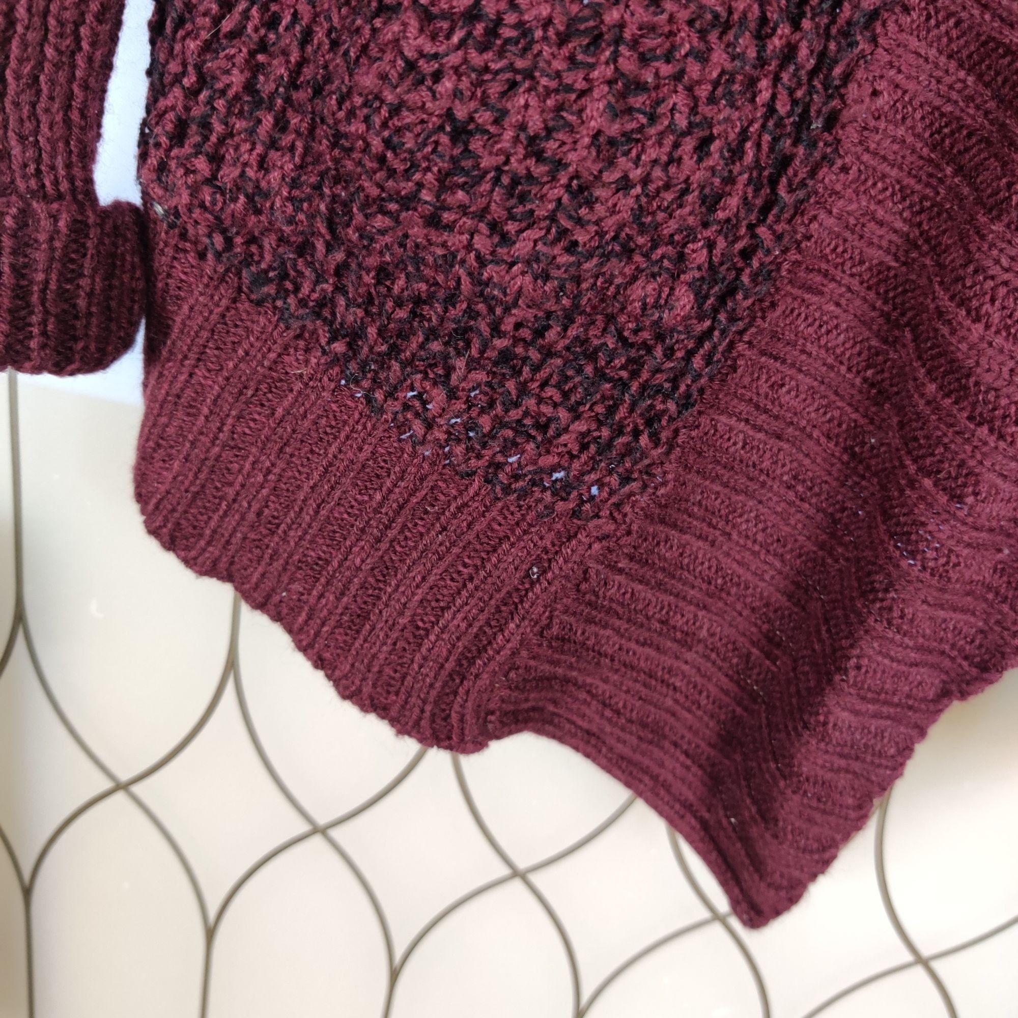Other RD Style S Open Front Marled Burgundy Knit Cardigan Pockets Size S / US 4 / IT 40 - 6 Thumbnail