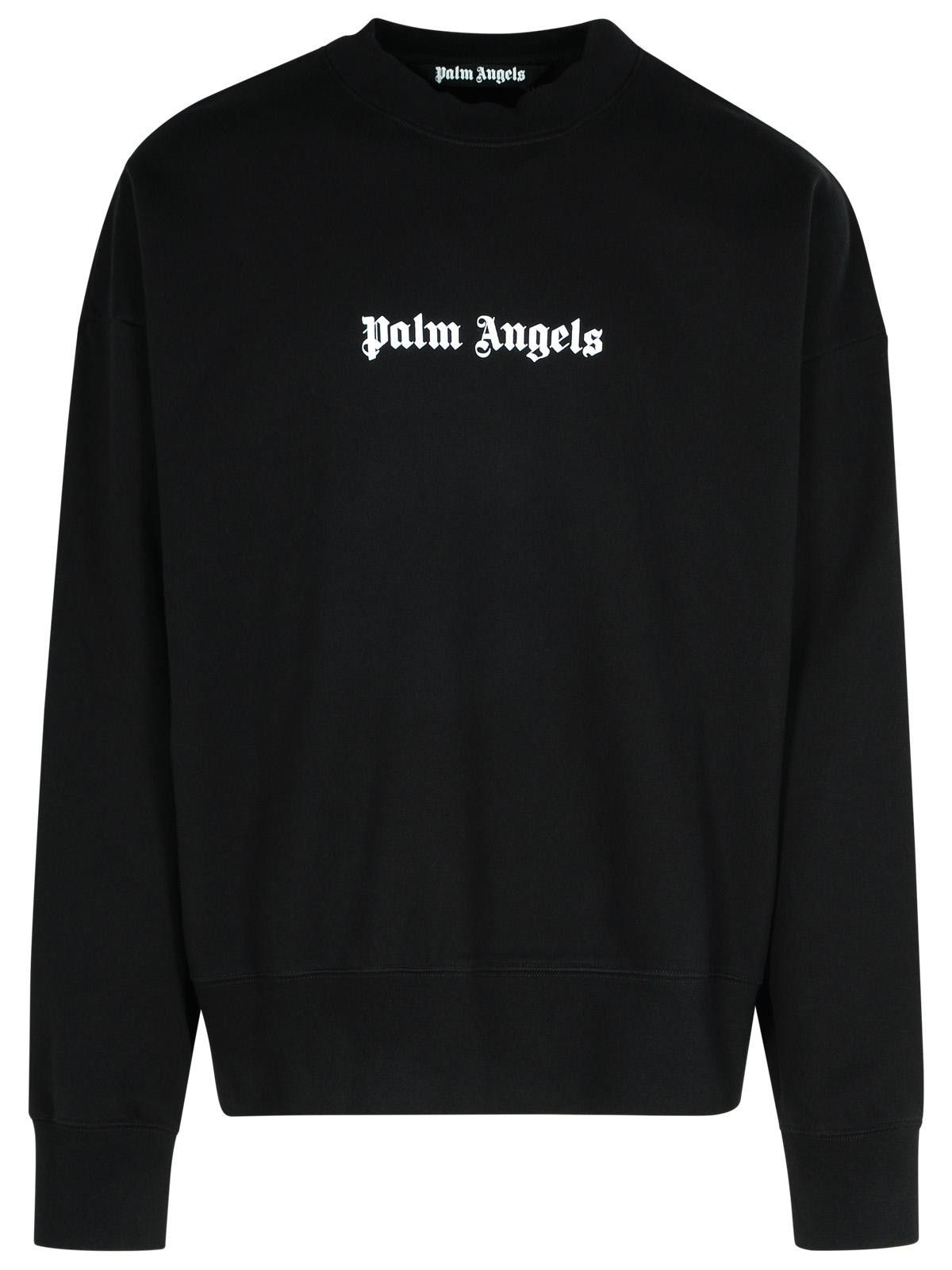PALM ANGELS Black Cotton Sweatshirt