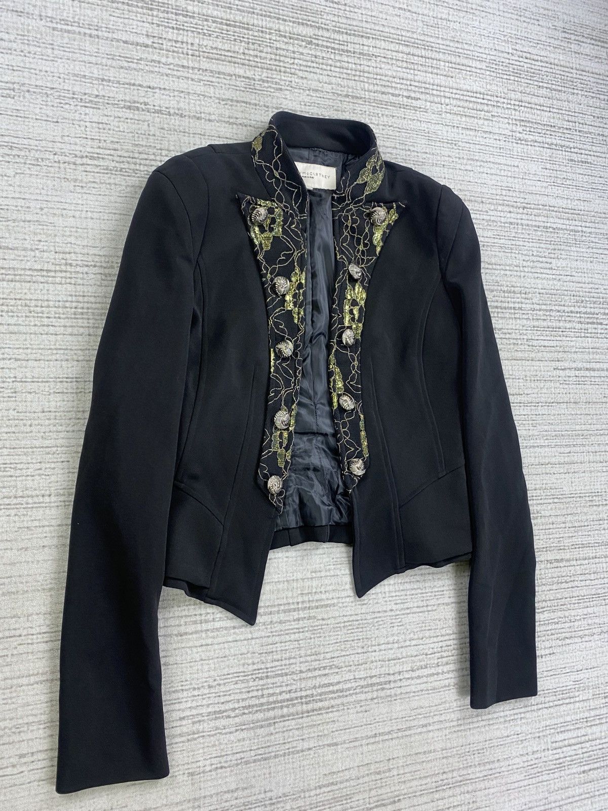 Stella McCartney × Vintage Vtg Stella Mccartney Rare Bolero Style Cropped Silk Blazer Size S / US 4 / IT 40 - 3 Thumbnail