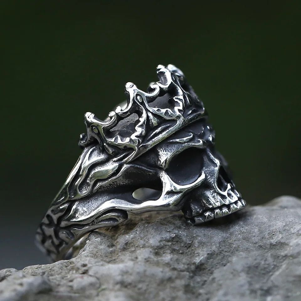 Japanese Brand × Vintage Vintage skull crown ring Size ONE SIZE - 2 Thumbnail