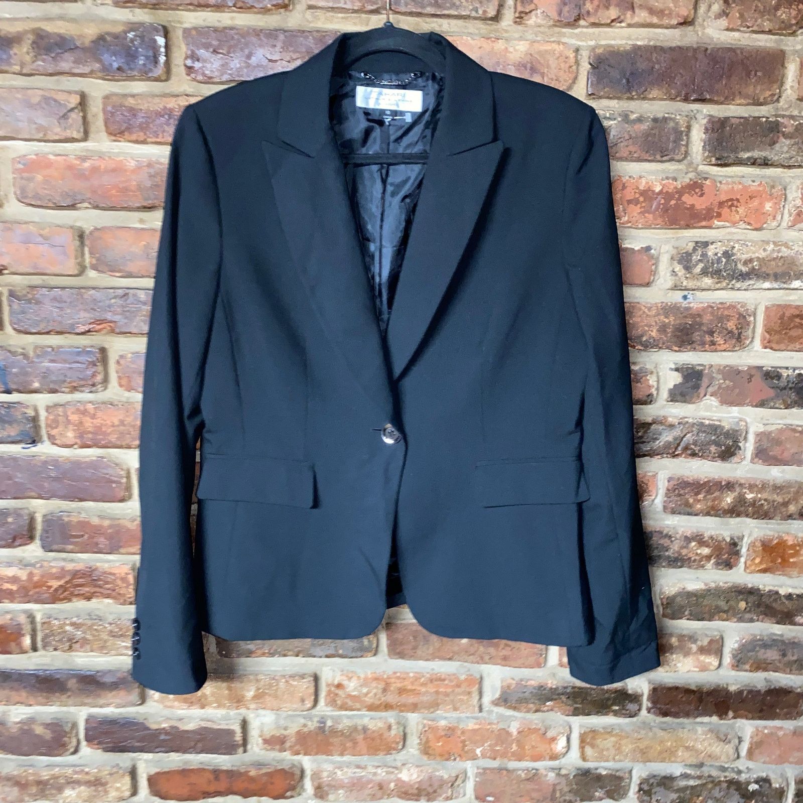 Other Tahari Arthur S. Levine Black Single Button Blazer Jacket 10 Size L / US 10 / IT 46 - 1 Thumbnail