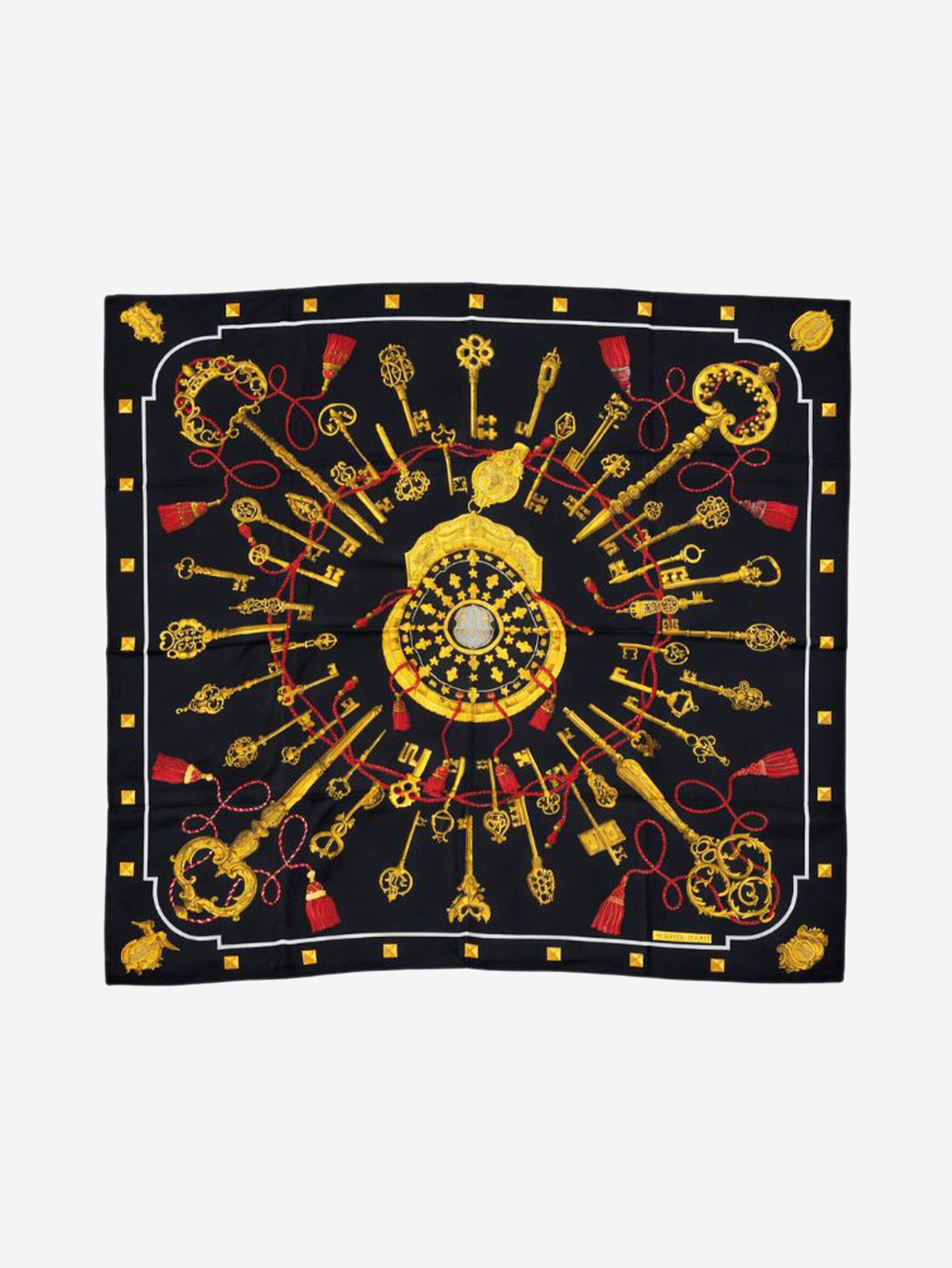 Other Black and red multi print silk key printed scarf Size ONE SIZE - 1 Thumbnail