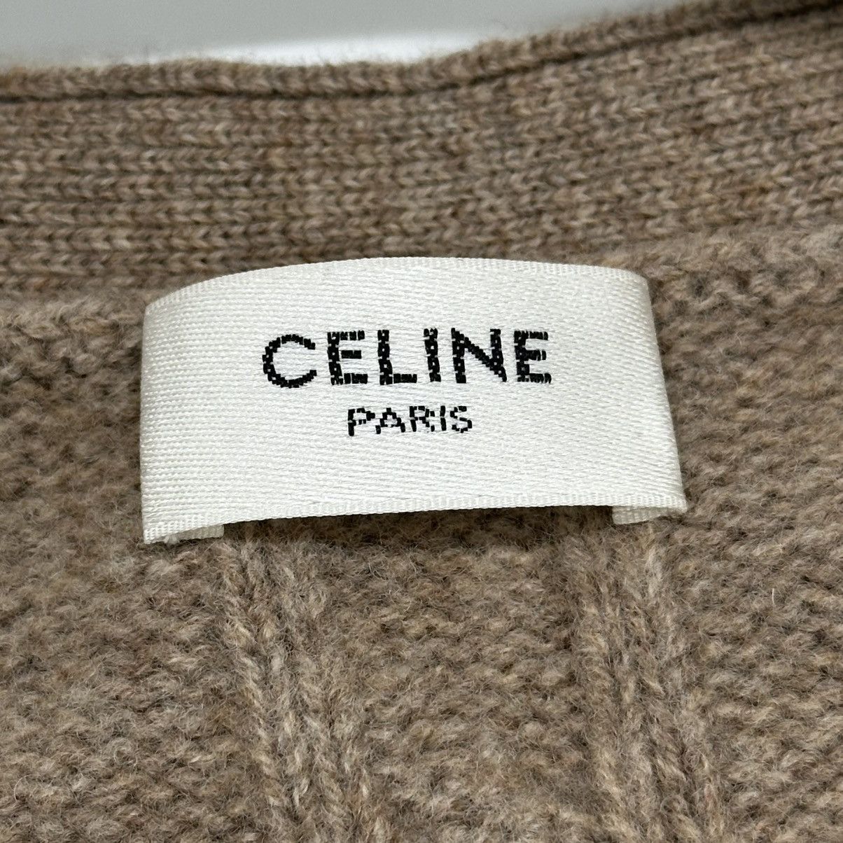 Celine Celine Brown Cable Knit V-Neck Cardigan Size US M / EU 48-50 / 2 - 9 Thumbnail
