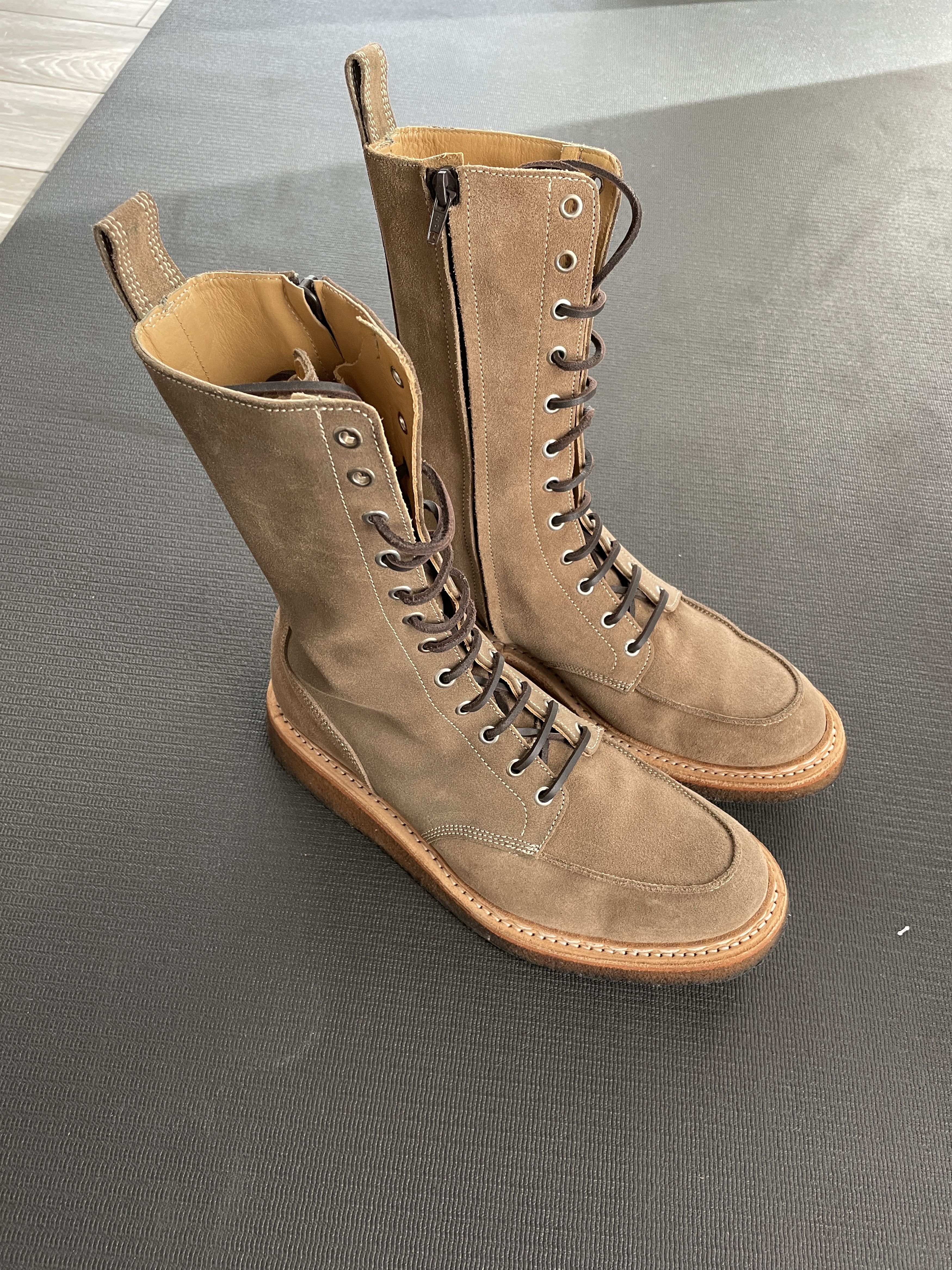 Balmain Balmain FW11 Christophe Decarnin Combat Crepe Boots RARE Size US 9 / EU 42 - 1 Thumbnail