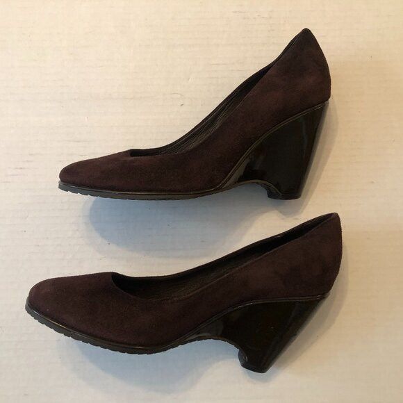 Cole Haan Cole haan women's brown leather suede wedges size: 7 1/2B Size US 7.5 / IT 37.5 - 1 Thumbnail