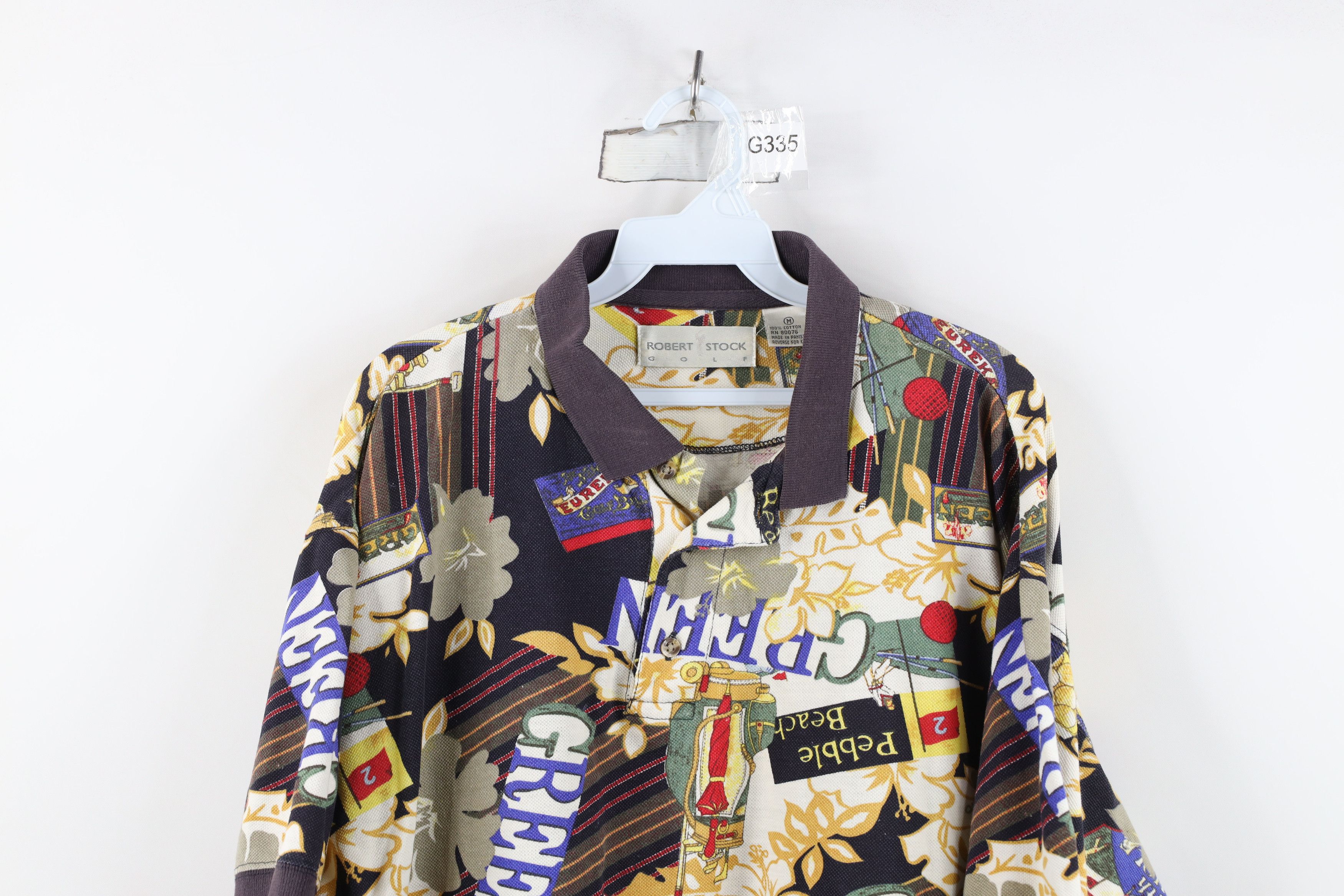 Vintage Vintage 90s Streetwear Print Flower Pebble Beach Golf Polo Size US M / EU 48-50 / 2 - 2 Thumbnail