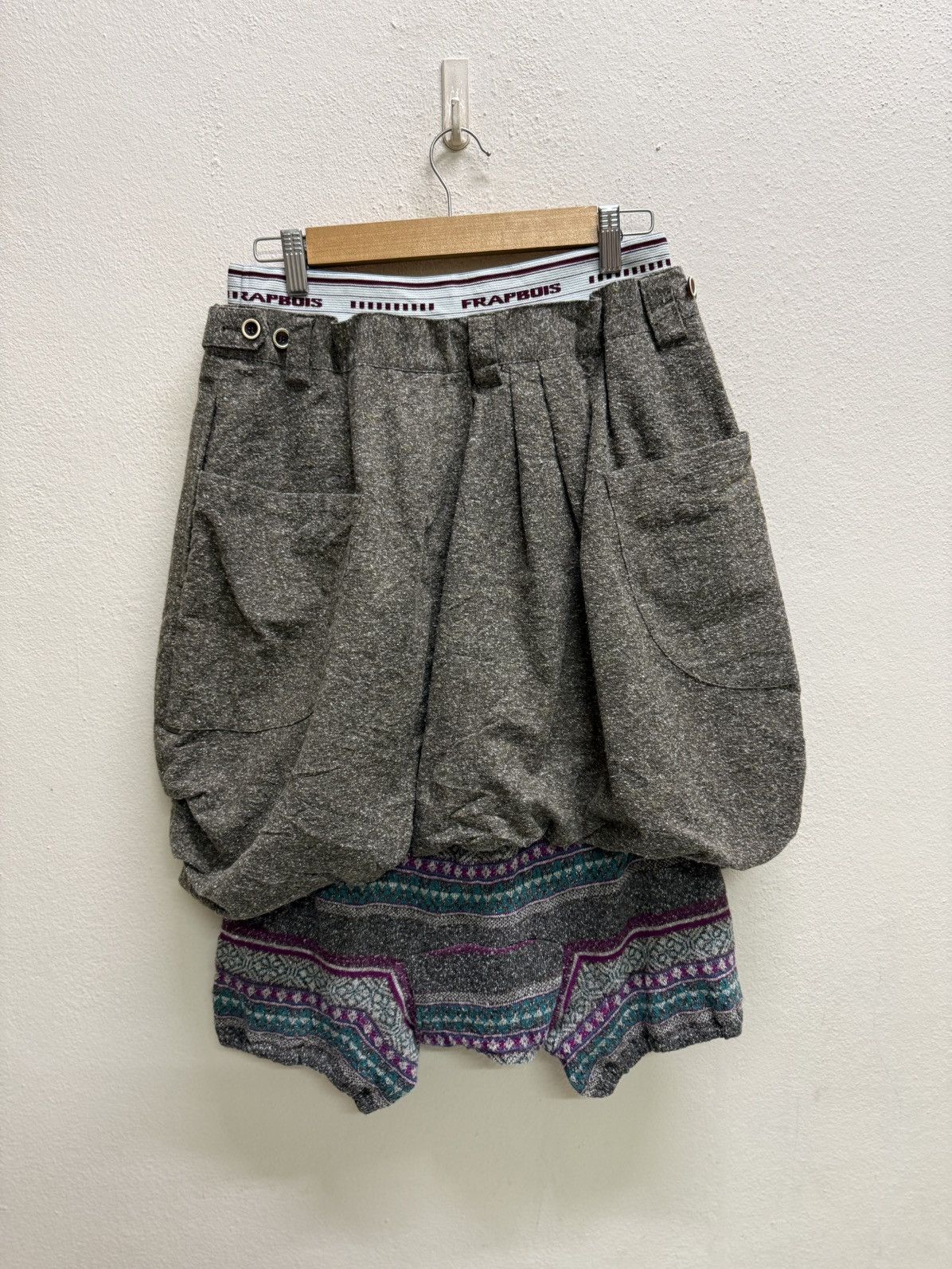 Issey Miyake Frapbois Issey Miyake Layered Balloon Wool Knit Short Pants Size 29" - 15 Thumbnail
