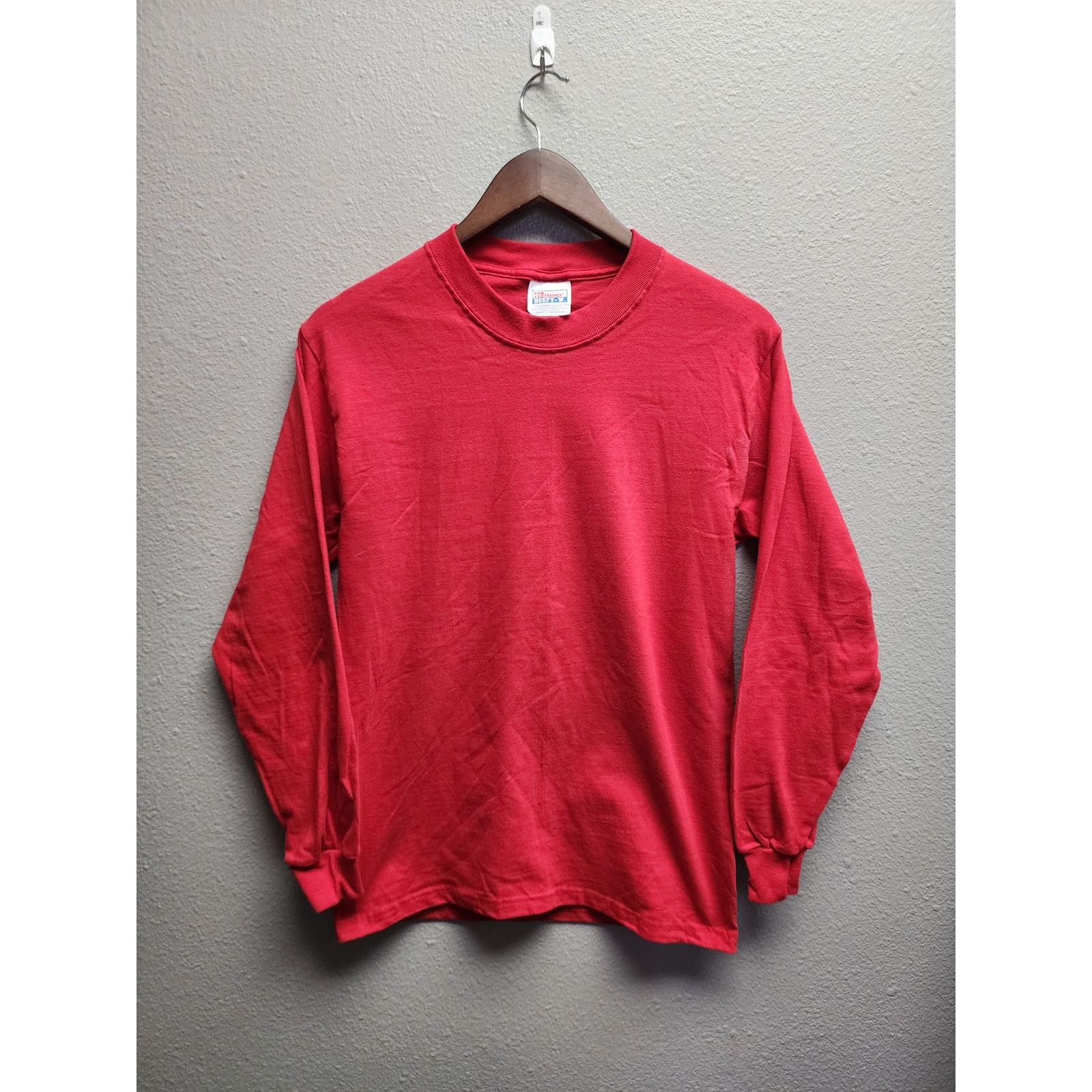 Hanes Hanes Vintage Beefy-T Red Long Sleeve Small Cotton Retro Size US S / EU 44-46 / 1 - 1 Thumbnail