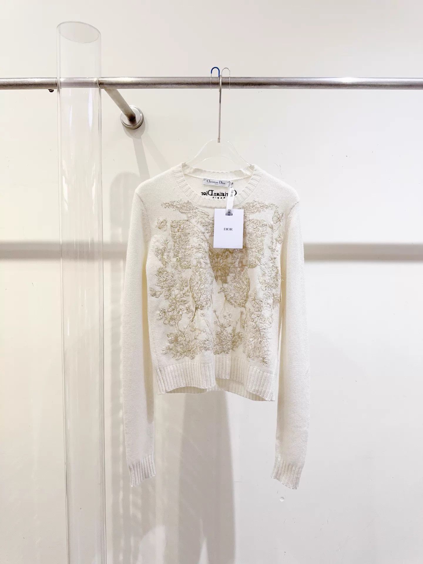 Dior Dior Gold Thread Butterfly Cashmere Sweater F36 Size XS / US 0-2 / IT 36-38 - 1 Thumbnail