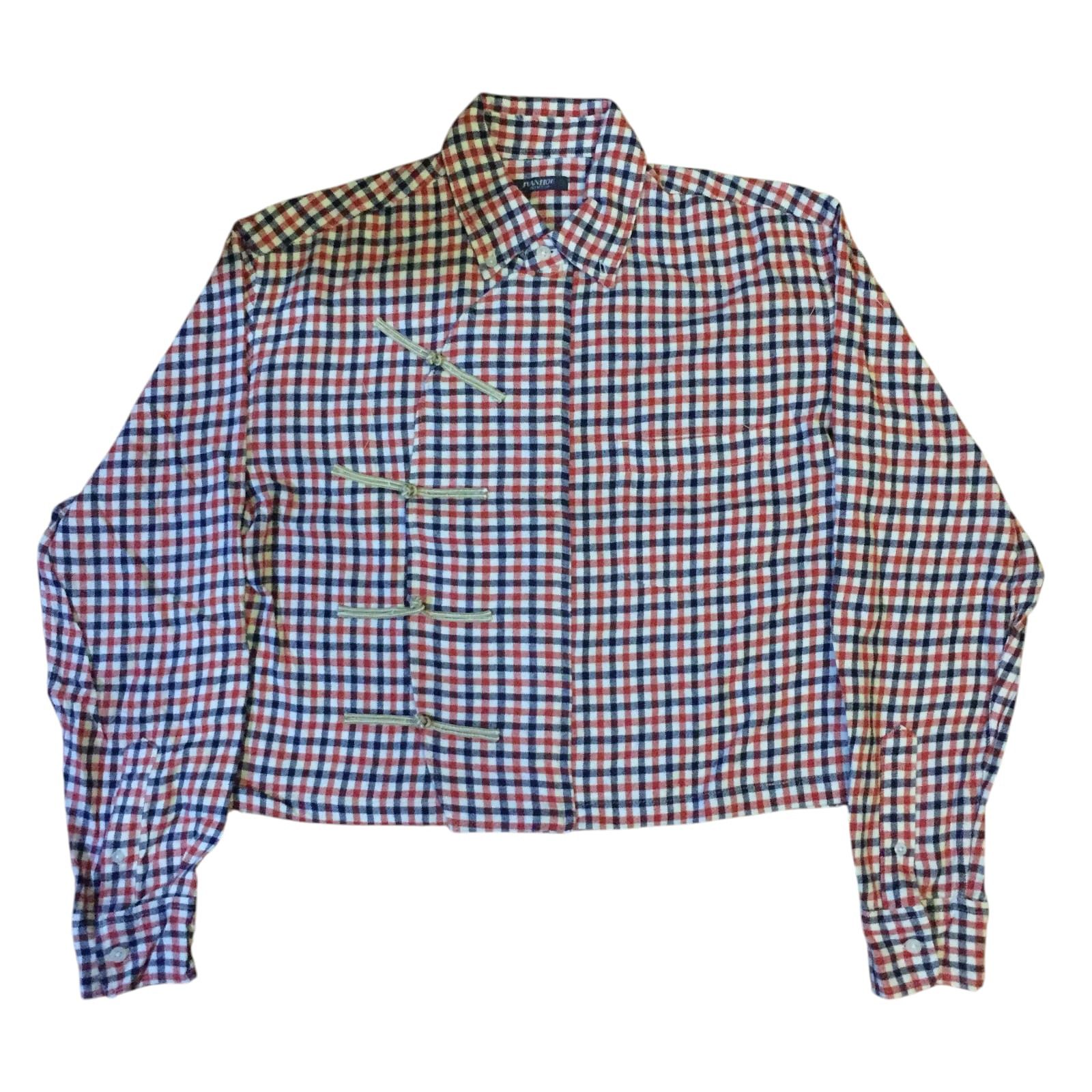 Handmade Ivanhoe Chinese Cheongsam Boxy Shirt Flannel Reworked Size M / US 6-8 / IT 42-44 - 1 Thumbnail