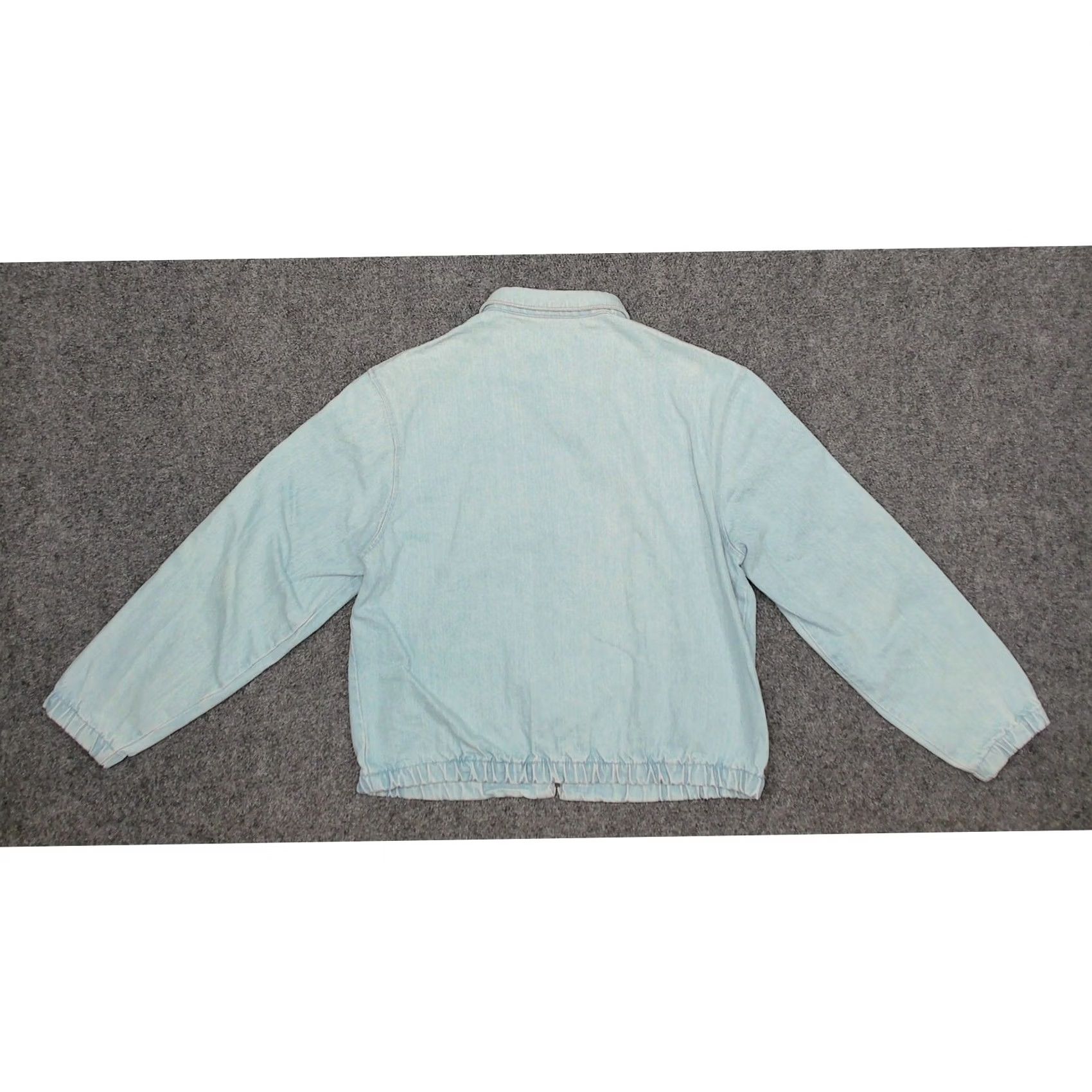 Denime VINTAGE 90s Denim Bomber Jacket Lightwash Zip Cropped L XL Men Mens Short Boxy Ideal Zipper Blank Blue Size US L / EU 52-54 / 3 - 6 Thumbnail