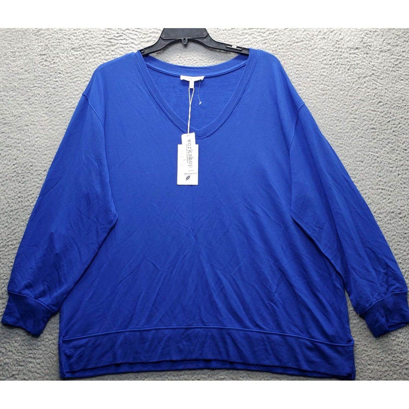 Vintage Workshop Womens 3X Blue Moisture Wicking Breathable Pullover Sweater Size XXL / US 16-18 / IT 52-54 - 2 Thumbnail