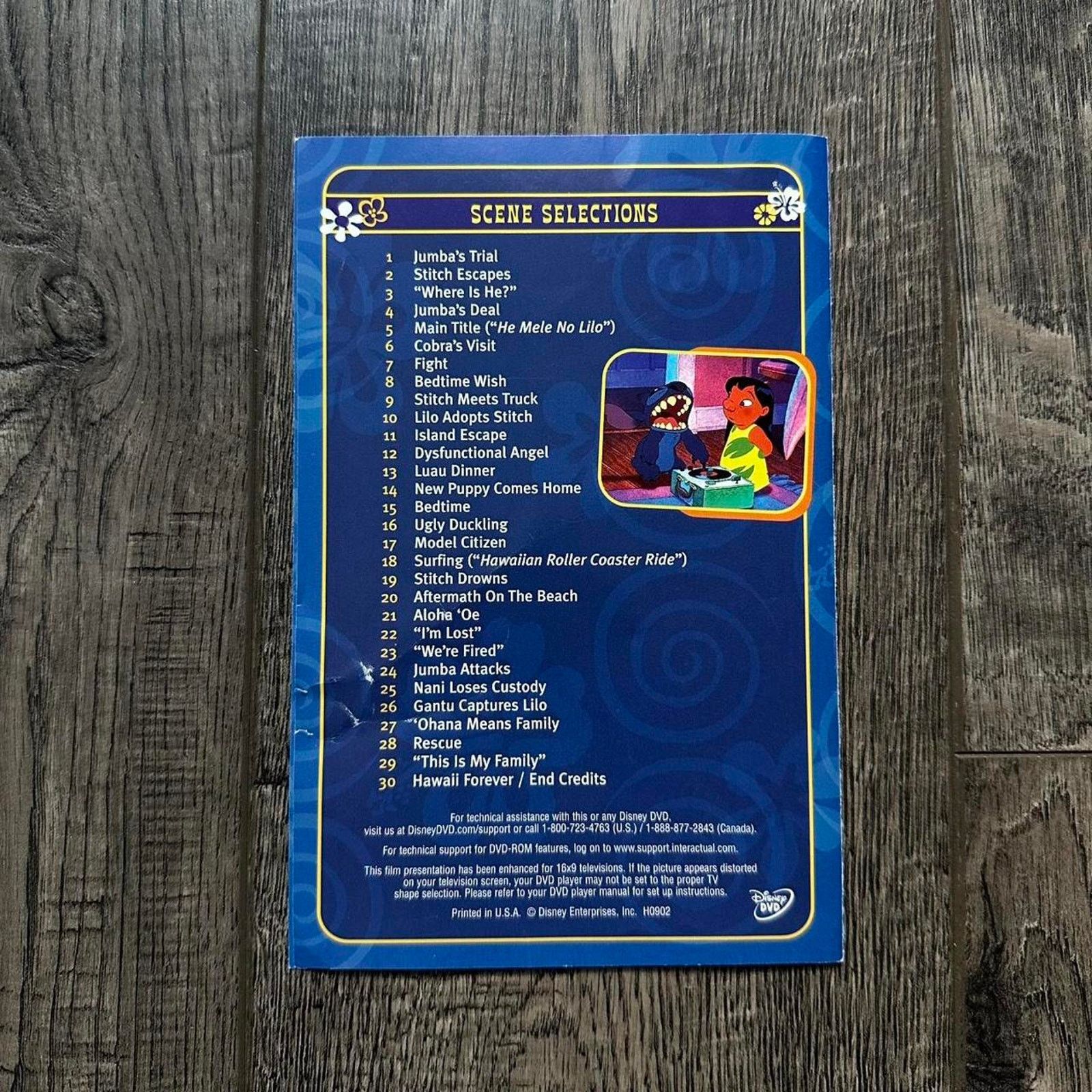 Vintage Vintage Lilo And Stitch Disney Movie Promo DVD Poster Print Size ONE SIZE - 6 Thumbnail