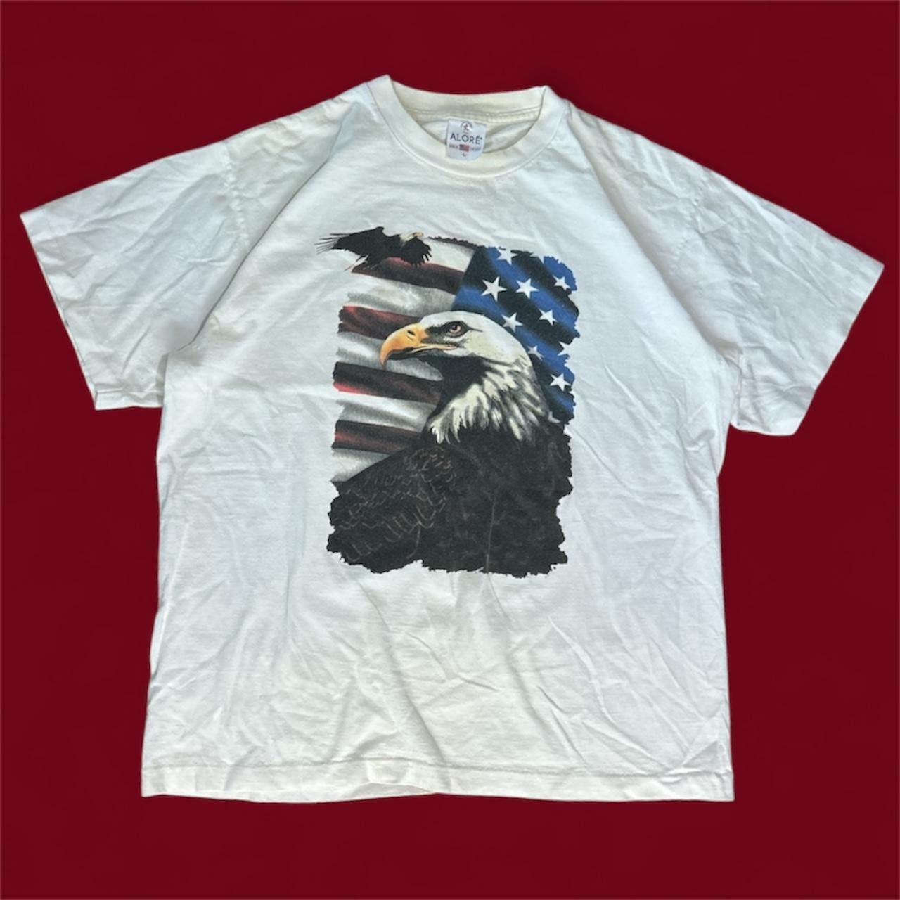 Other Vintage 90s American Flag Bald Eagle T Shirt Size US L / EU 52-54 / 3 - 1 Thumbnail