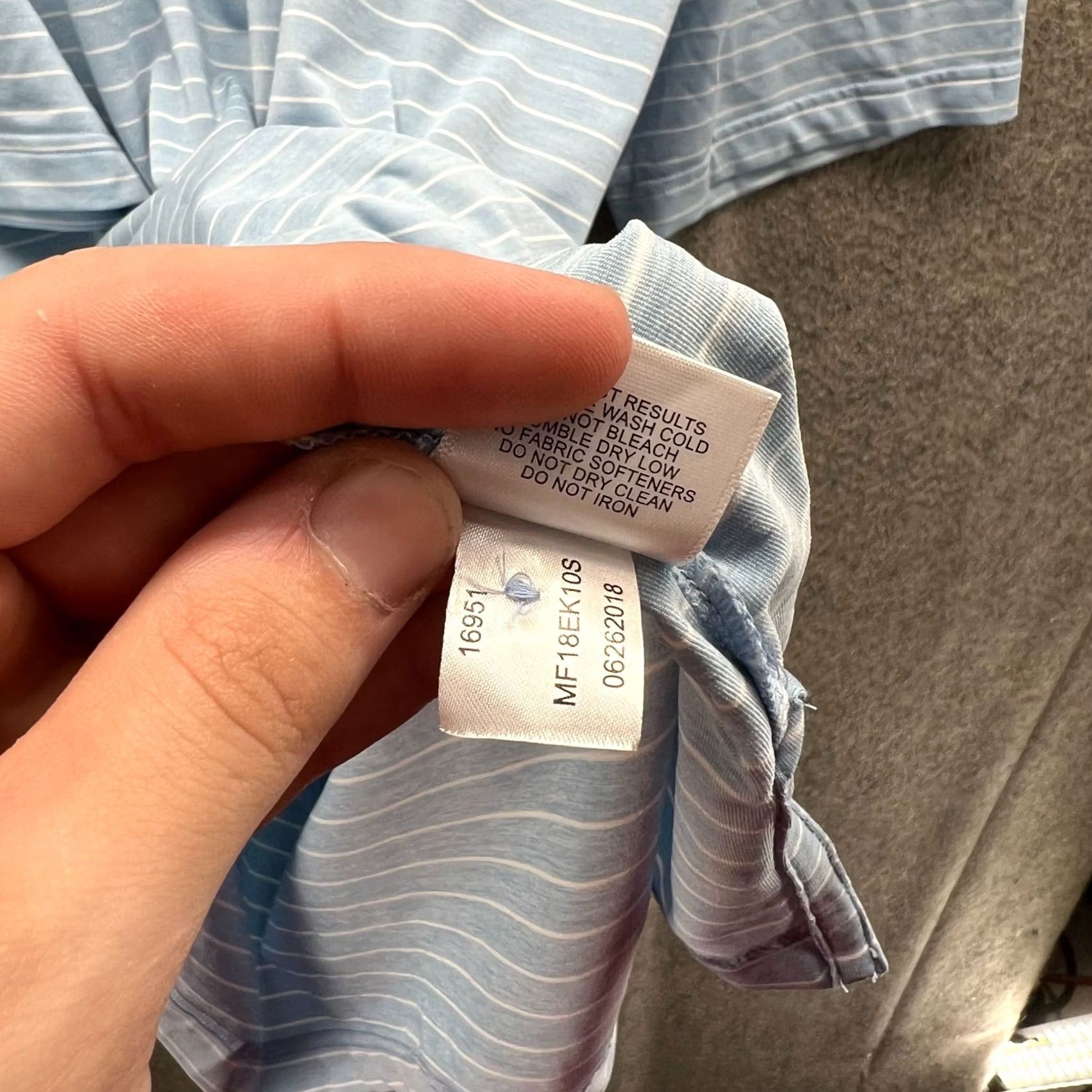 Peter Millar Peter Millar Polo Shirt Men 2XL Blue Striped Crown Crafted Halifax Stretch Short Sleeve Collared Button Polo Size US XXL / EU 58 / 5 - 6 Thumbnail