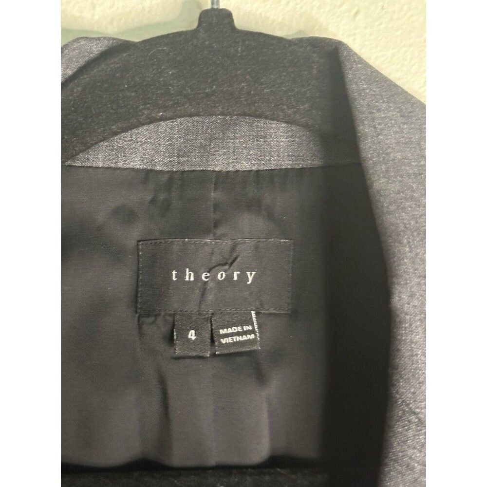 Theory Theory Women's 4 Nichelle Long Sleeve Wool Gray Two-Button Size S / US 4 / IT 40 - 3 Thumbnail