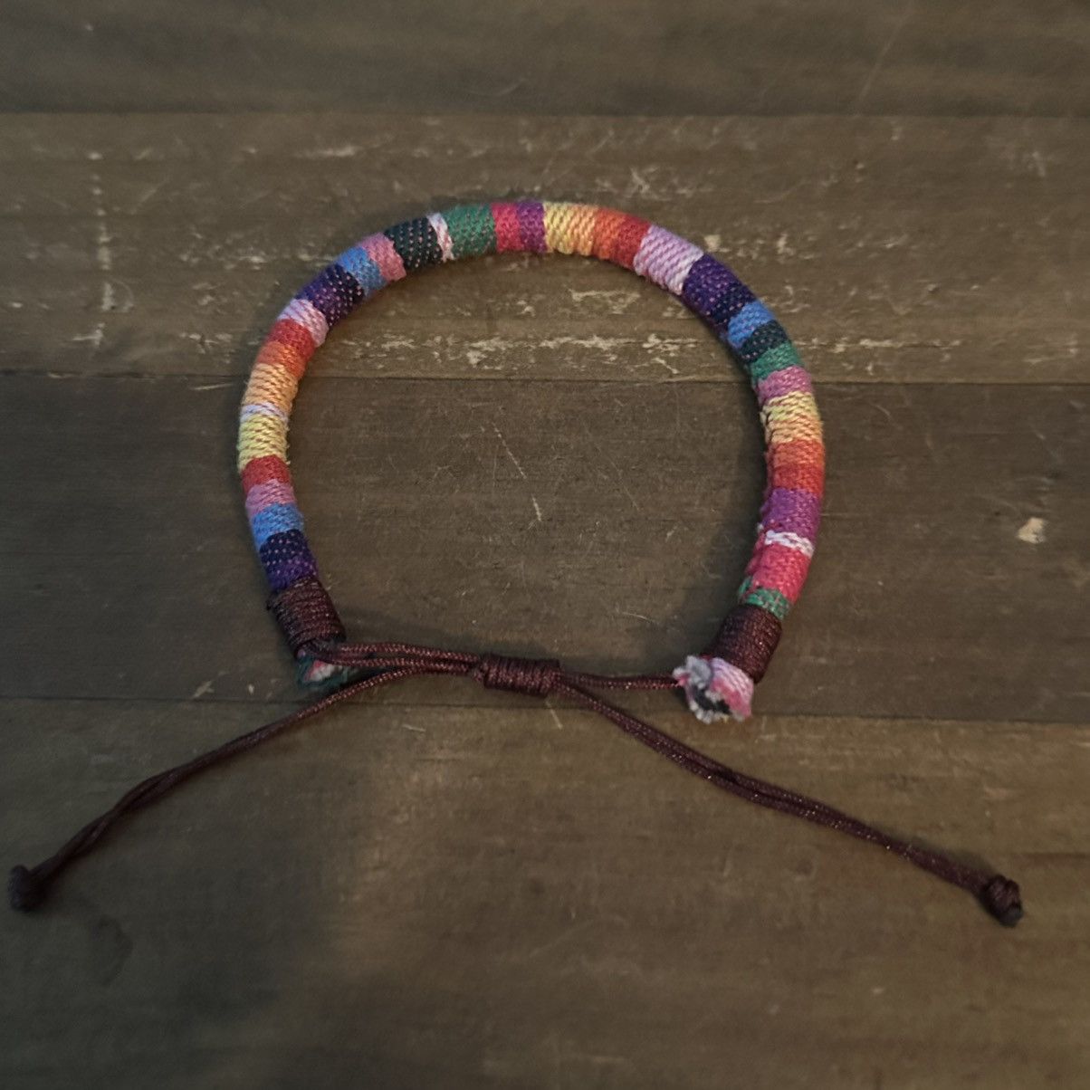 Other Rainbow striped woven adjustable bracelet Size ONE SIZE - 3 Thumbnail