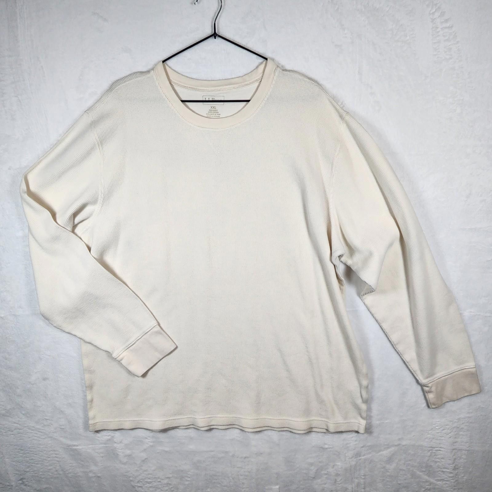 L.L. Bean Ll Bean White Waffle Knit Long Sleeve Shirt Size XXL Size US XXL / EU 58 / 5 - 1 Thumbnail