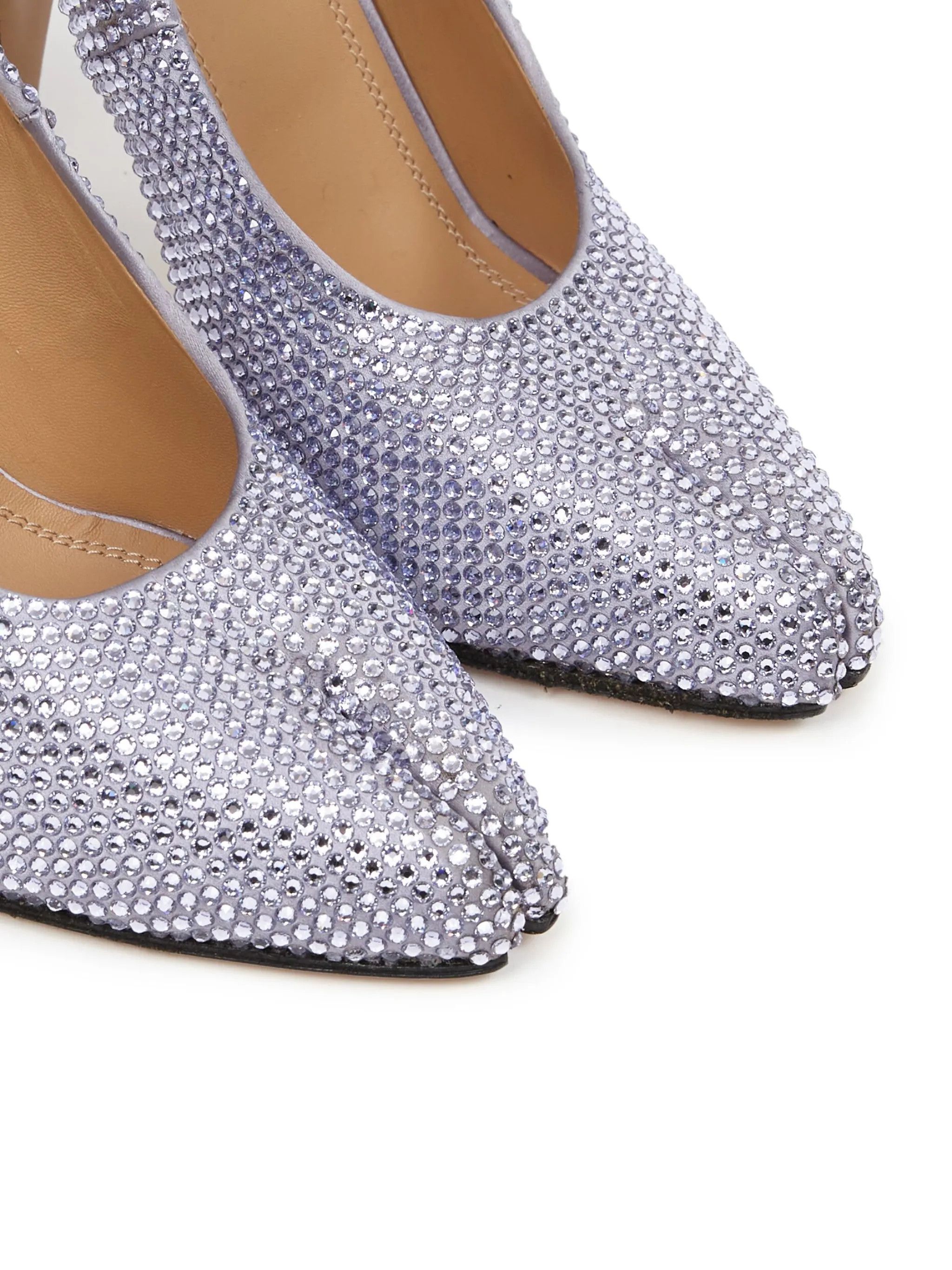 Maison Margiela oc11z0325 Tabi 110mm Rhinestone-Embellished Pumps in Purple Size US 7 / IT 37 - 5 Thumbnail