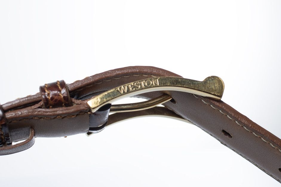 J.M. Weston J M Weston, crocodile leather belt in brown Size ONE SIZE - 5 Thumbnail