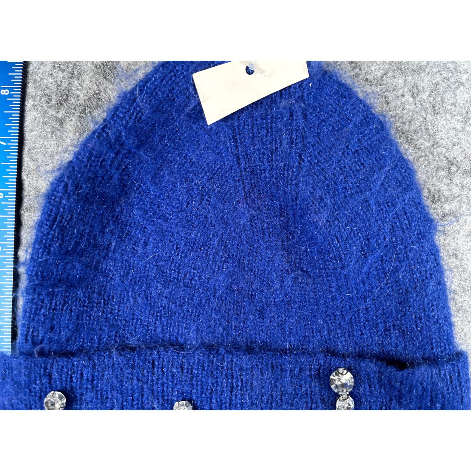 Vintage A New Day Beanie Toque Women One Size Blue Knit Jewel Bling 100% Polyester NEW Size ONE SIZE - 3 Thumbnail