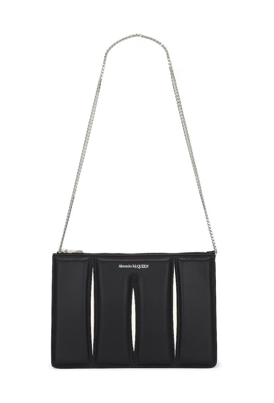 Alexander McQueen ALEXANDER MCQUEEN Slash black zip coin bag with chain strap Size ONE SIZE - 1 Thumbnail
