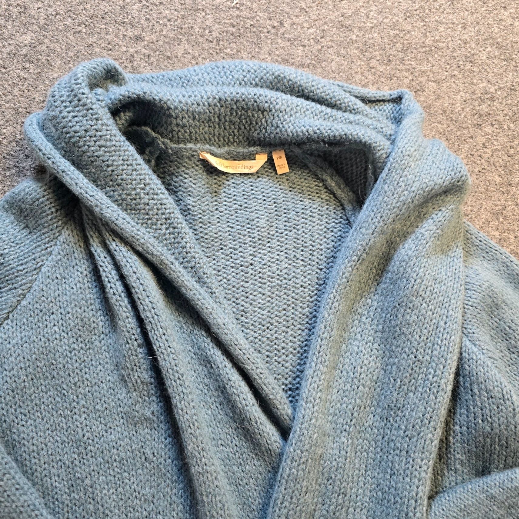 Soft Surroundings Soft Surroundings Sweater Cardigan Womens Petite Medium Blue Alpaca Wool Knit Long Sleeve Casual Vintage Not Applicable Size M / US 6-8 / IT 42-44 - 2 Thumbnail