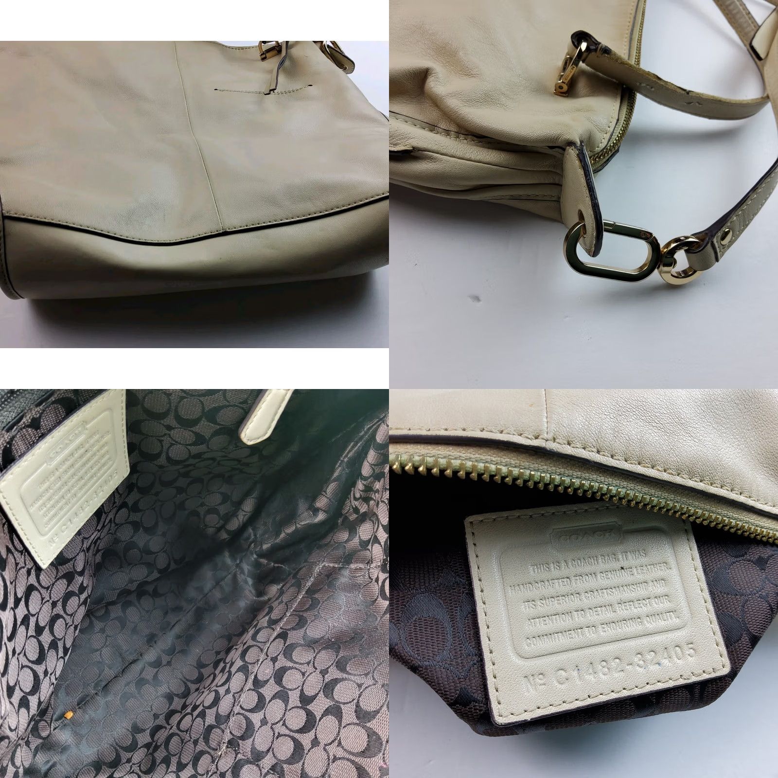 Coach Coach Shoulder Bag Purse Leather Ivory 32405 14x10.5x3.25 Women's Handbag Size ONE SIZE - 10 Thumbnail