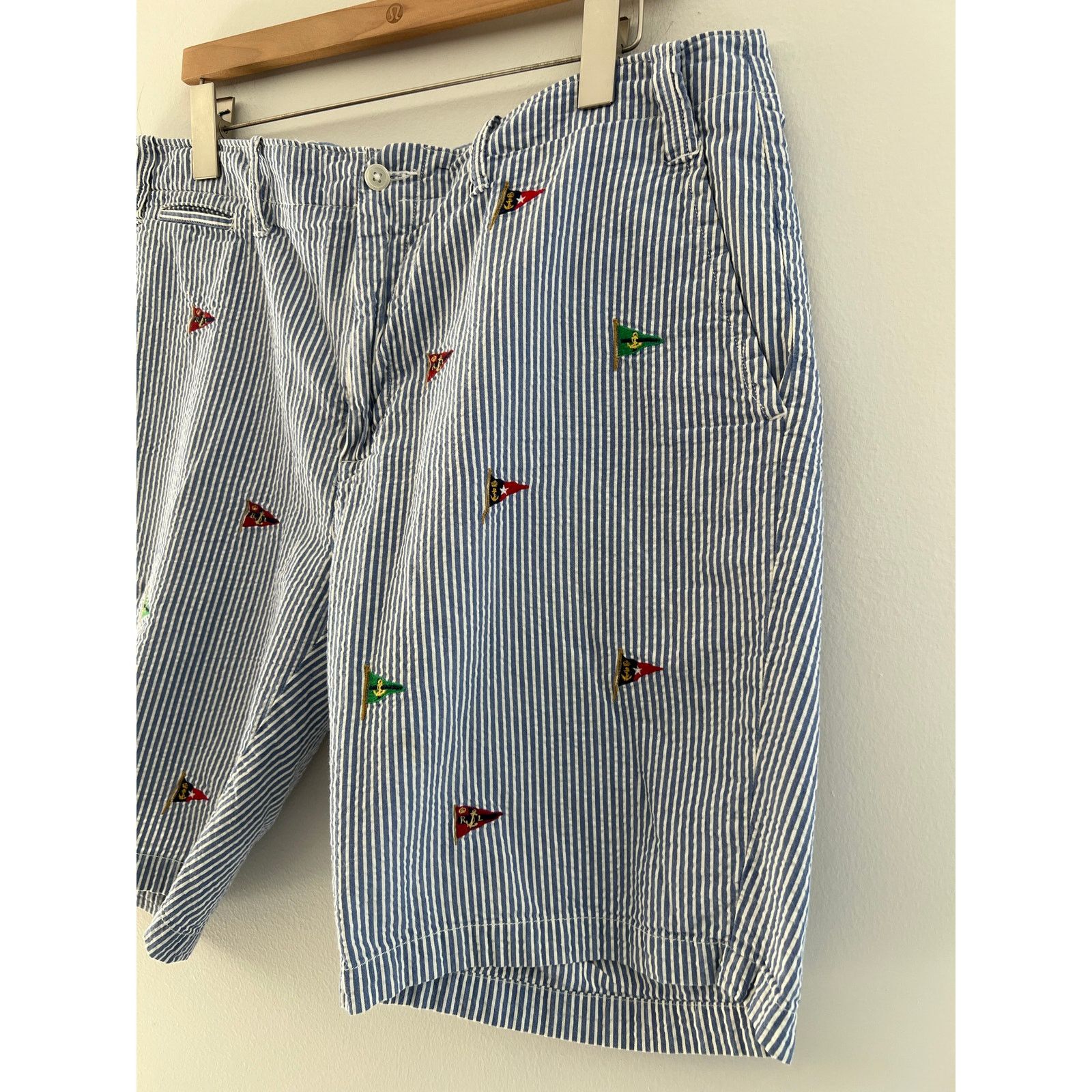 Polo Ralph Lauren Polo Ralph Seersucker Nautical Flag Classic Fit Shorts 38 Size US 38 / EU 54 - 3 Thumbnail