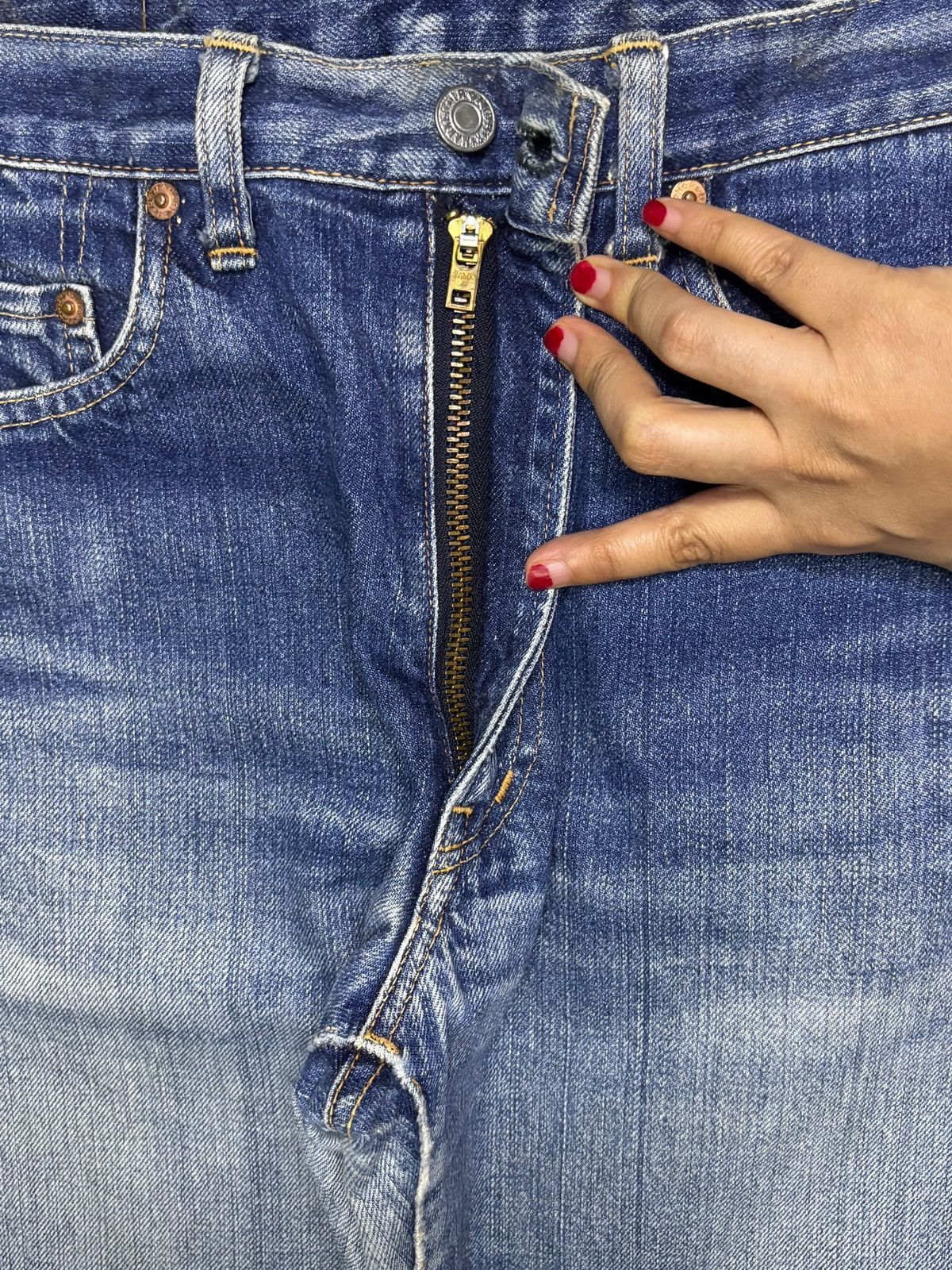 HOLLYWOOD RANCH MARKET × Japanese Brand Vintage HR Market Button Fly Mud Wash Jeans Size US 30 / EU 46 - 3 Thumbnail