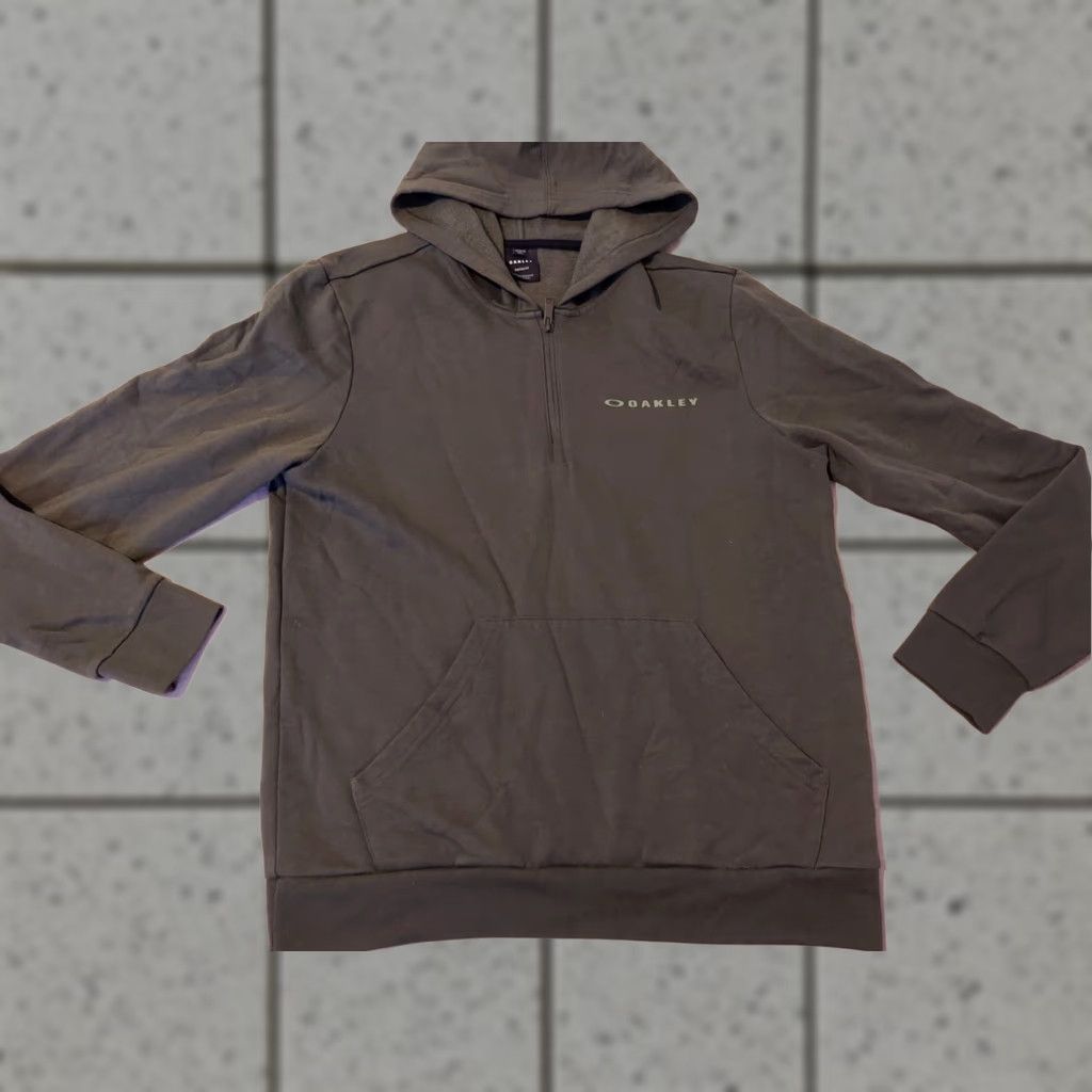 Oakley Oakley Hoodie Mens M Medium Gray Athletic Pullover Sweatshirt Zip Half Zip Sweatshirt Size US M / EU 48-50 / 2 - 1 Thumbnail