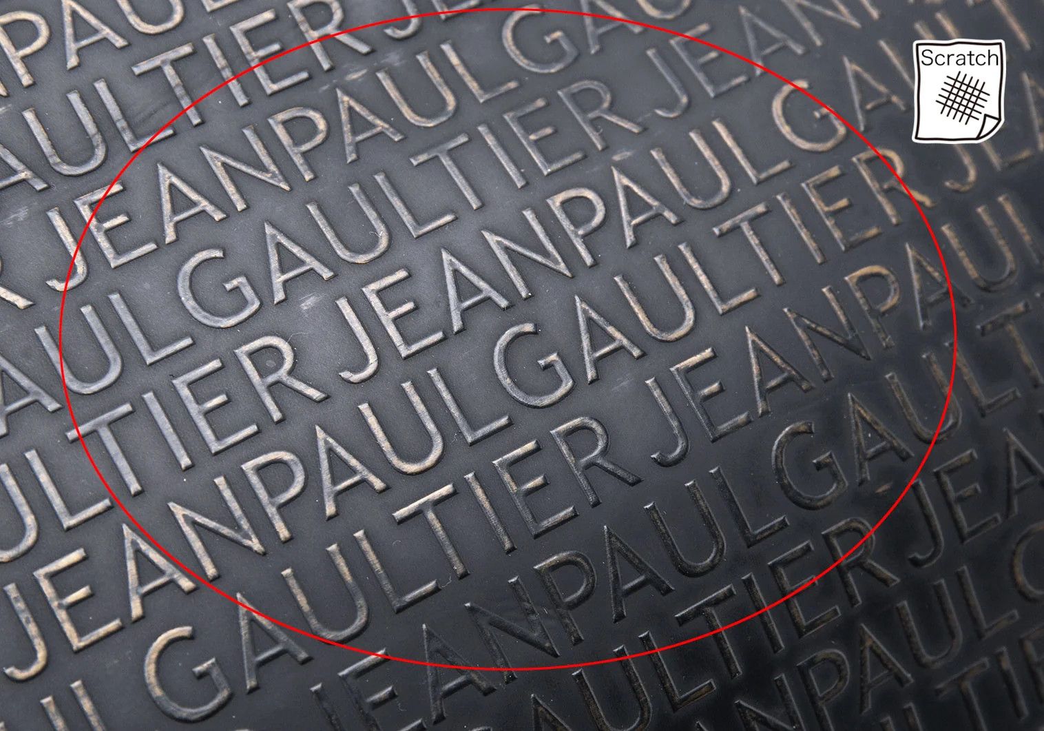 Jean Paul Gaultier Typography Embossed Tote Bag in Black/Bronze Size ONE SIZE - 9 Thumbnail