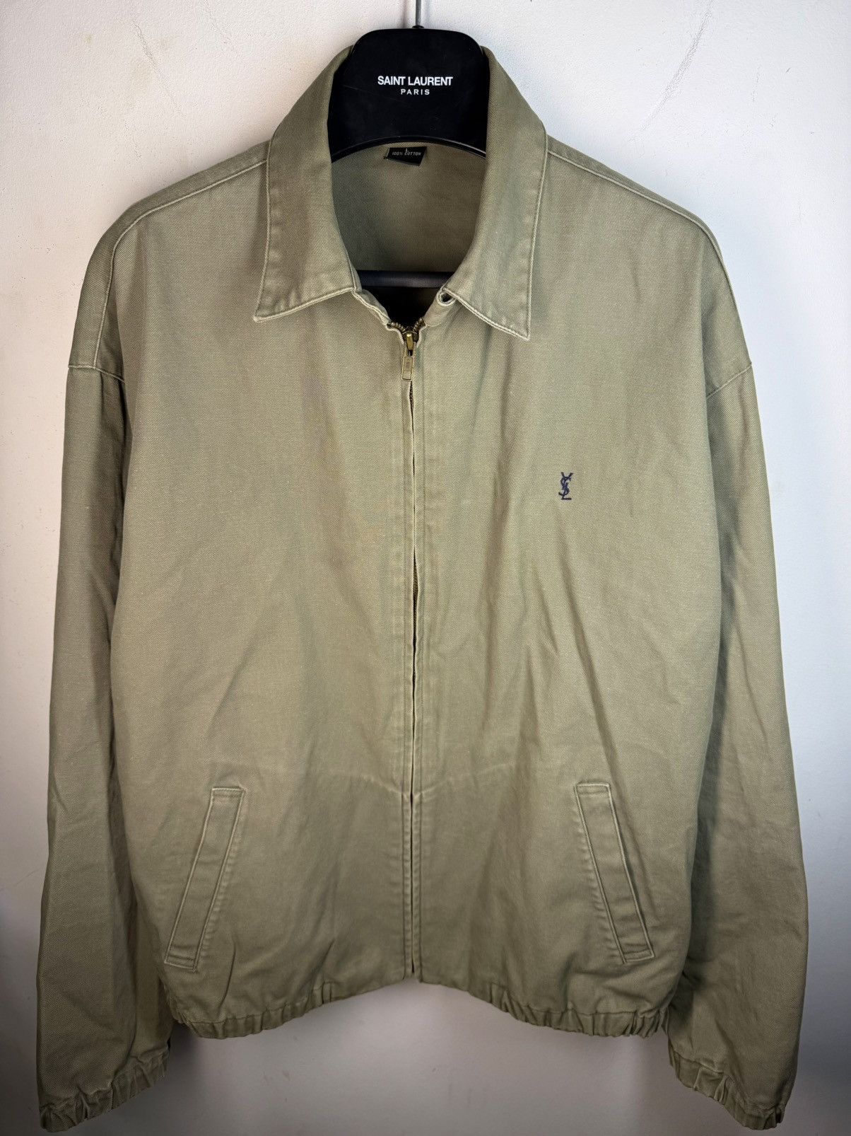 Vintage × Yves Saint Laurent 90s YSL Jacket Cotton Beige Logo