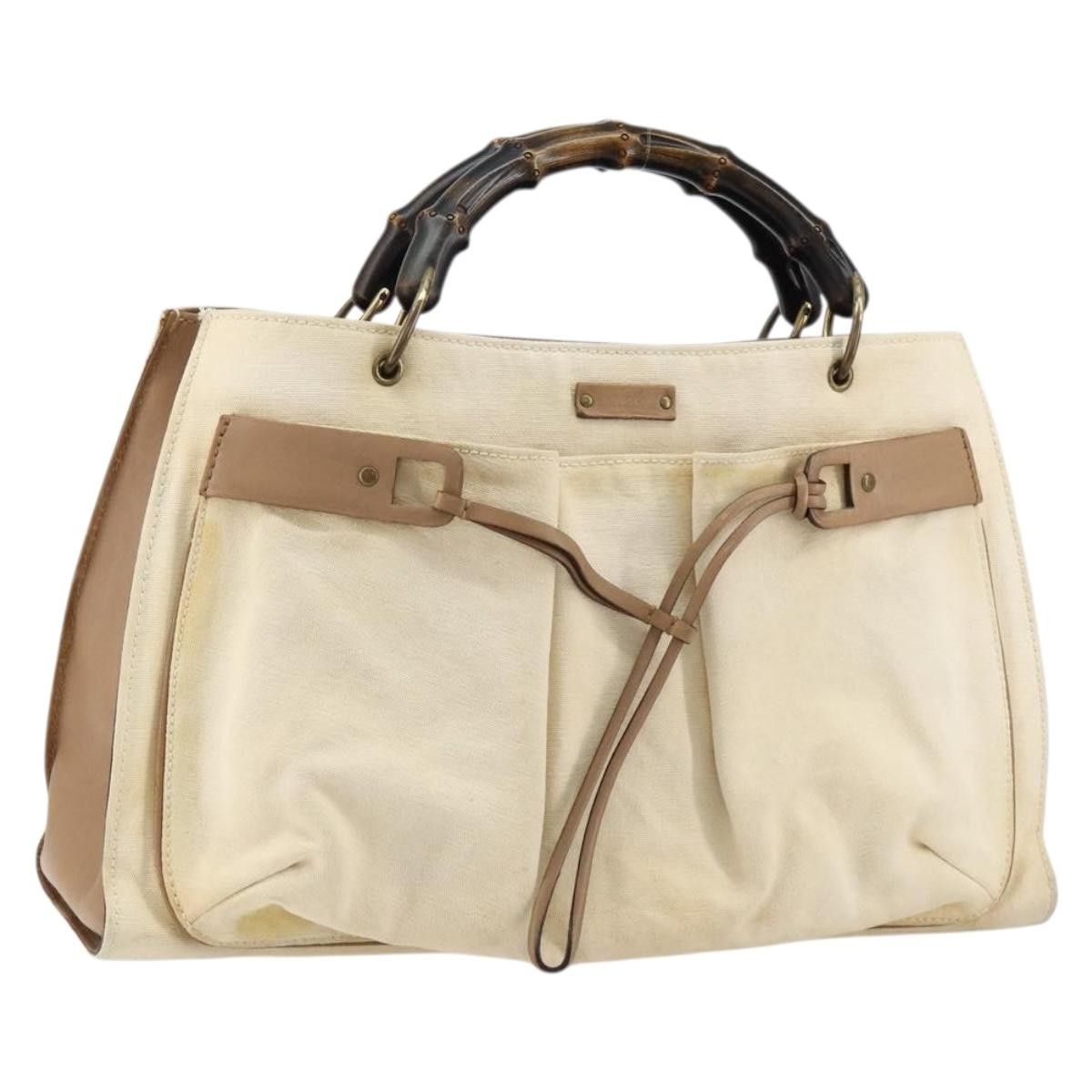 Gucci Gucci Bamboo Front Pocket Tote Canvas Size ONE SIZE - 1 Thumbnail