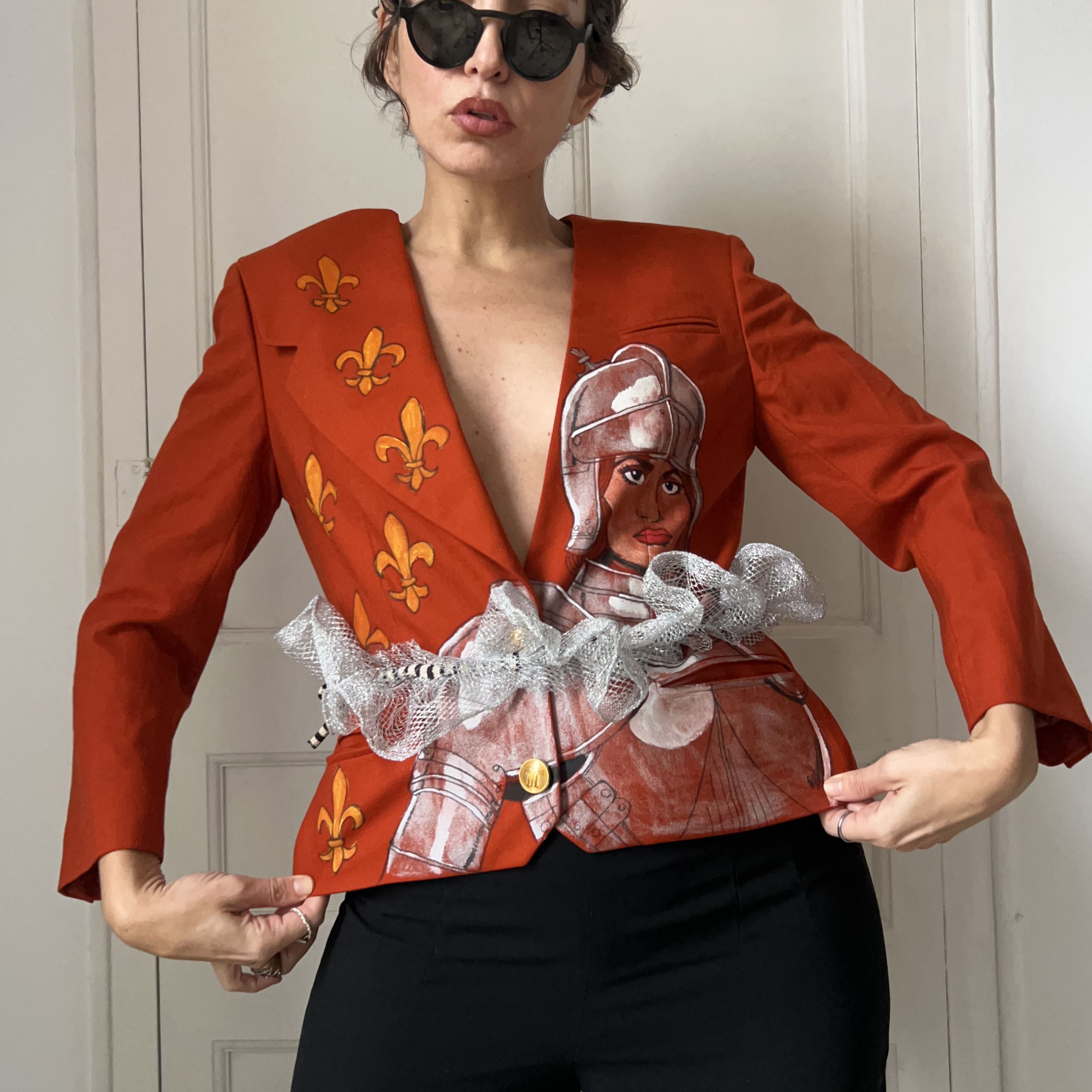 Custommade Hand Painted Joan of Arc Wool Blazer Size M / US 6-8 / IT 42-44 - 7 Thumbnail