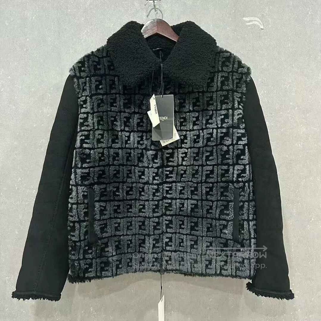 Fendi Fendi Double F Print Shearling Jacket. Size L / US 10 / IT 46 - 1 Thumbnail