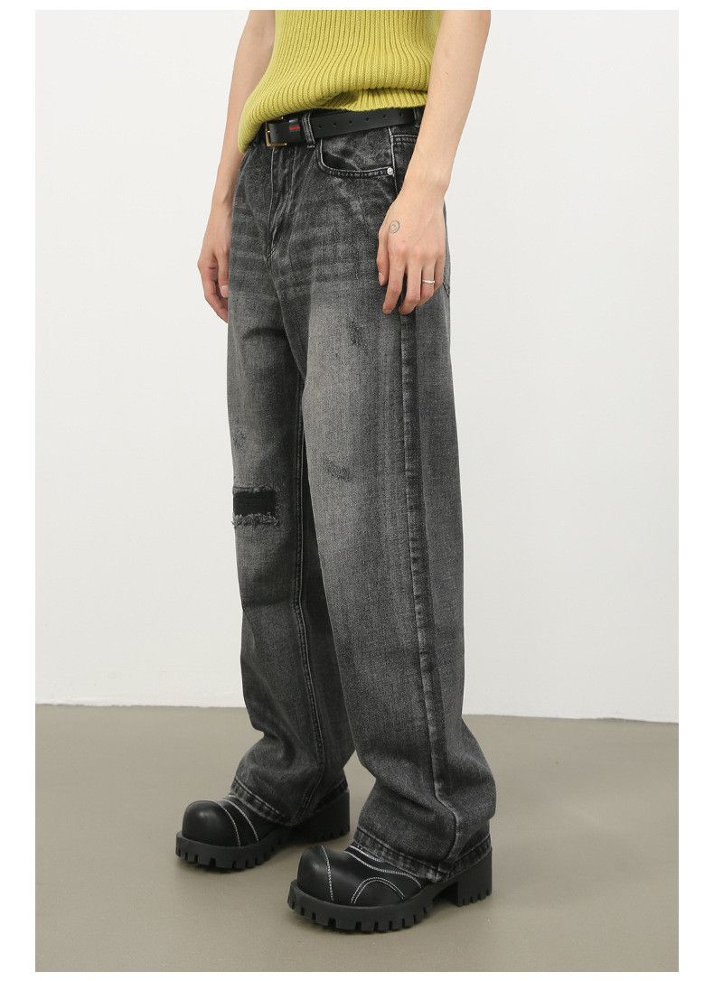 Japanese Brand × Jean Men's American washed vintage ripped jeans casual loose Size US 32 / EU 48 - 5 Thumbnail