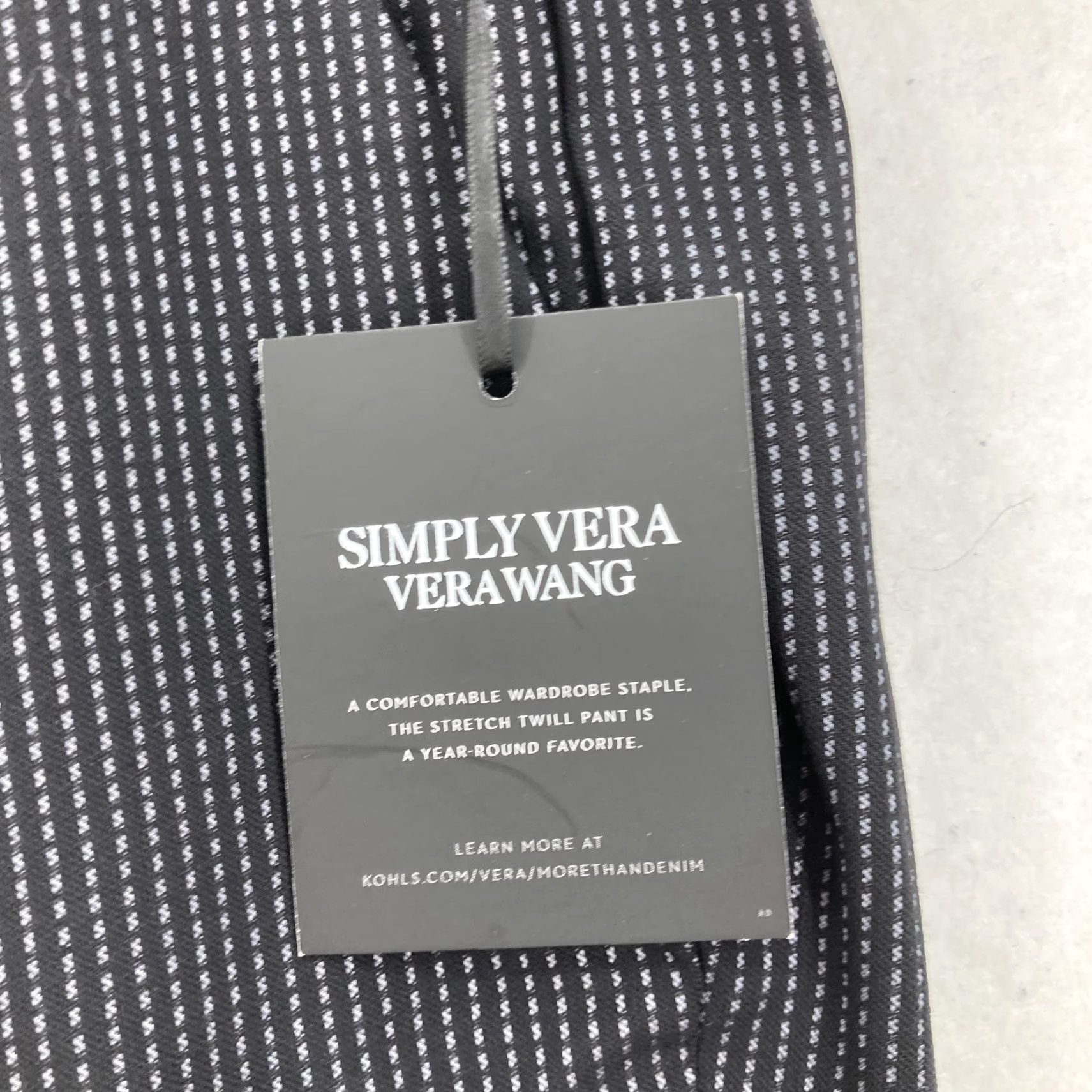 Vintage Simply Vera Vera Wang Pants Womens Large Black Pinstripe Polished Twill Skinny Size 36" / US 14 / IT 50 - 5 Thumbnail