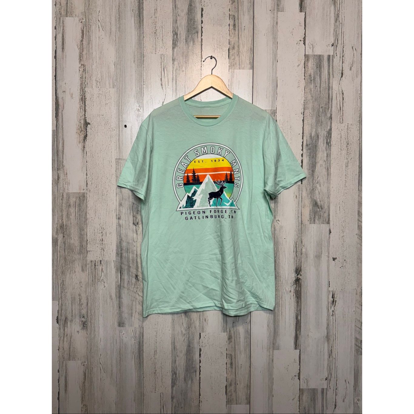 Other Great Smoky Mountains Graphic Tee 2XL Mint Green Size US XXL / EU 58 / 5 - 1 Thumbnail