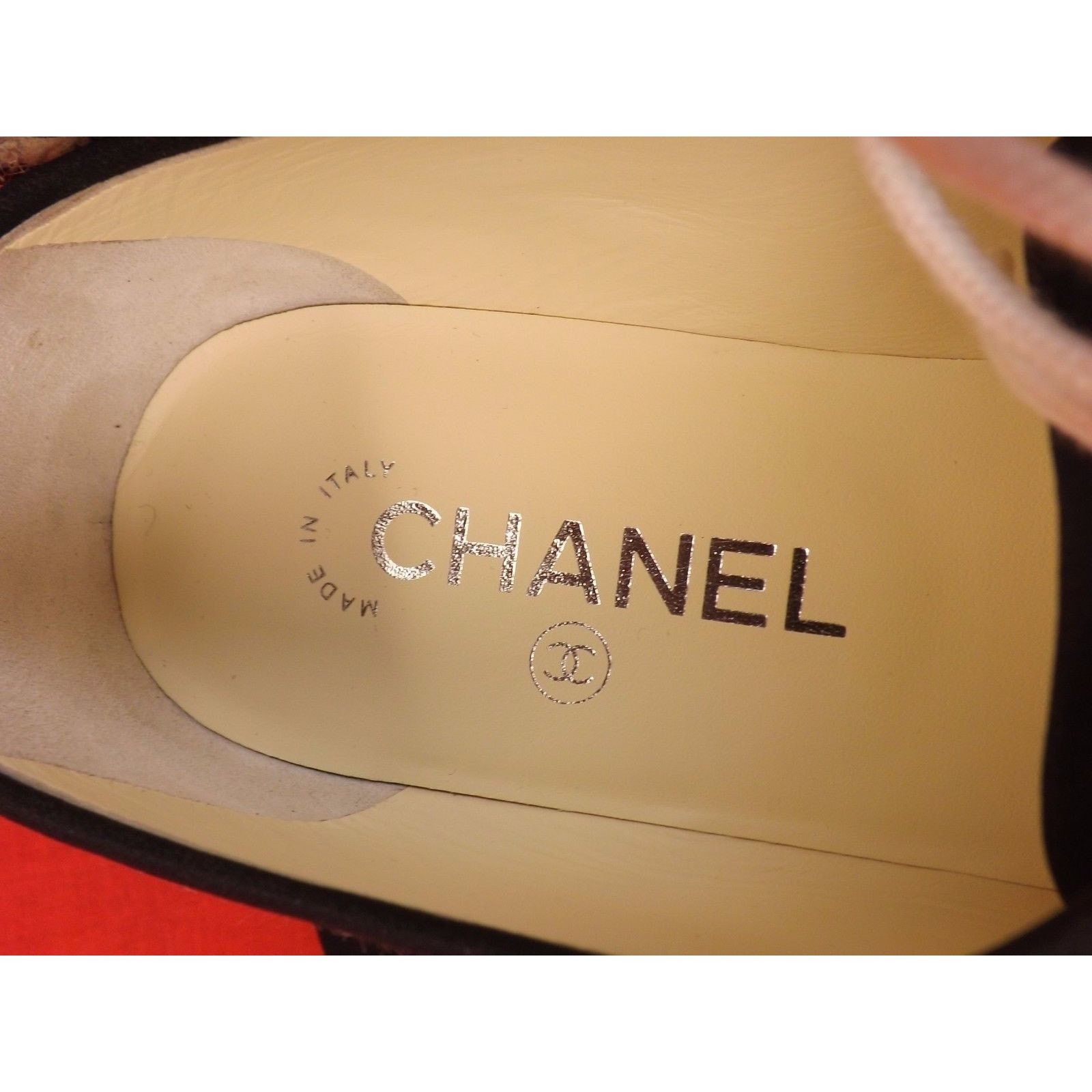 Chanel CHANEL BEIGE CANVAS PEARLS CC ESPADRILLE FLAT OXFORDS 39.5 Size US 9.5 / IT 39.5 - 6 Thumbnail