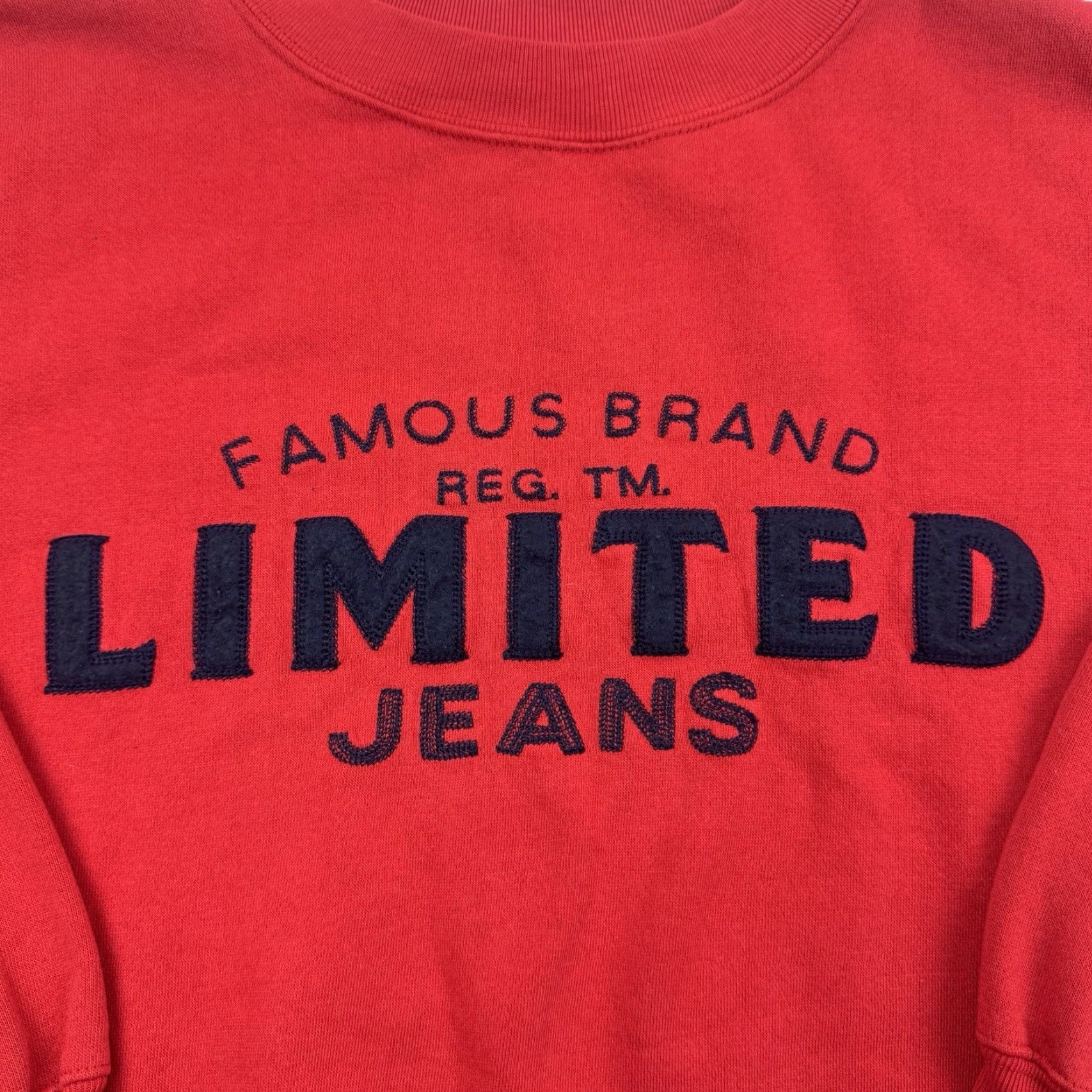 Vintage VINTAGE Limited Jeans Sweatshirt Womens Large Crewneck Embroidery Hipster 90s Red Pullover) Size L / US 10 / IT 46 - 3 Thumbnail
