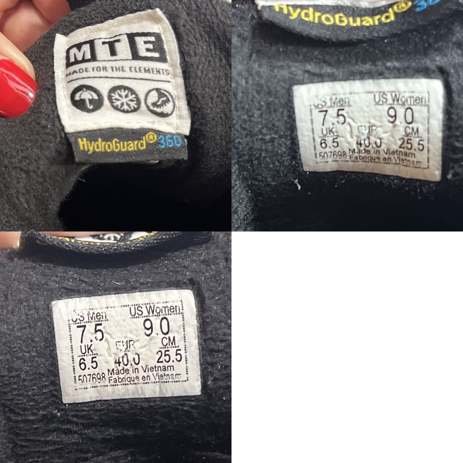 Vans VANS Sk8-Hi Mte BLACK HYDROGUARD 360 High Tops Unisex 7.5 Men’s 9 Women’s Sneaker High Top Rubber Suede All Black 40 Euro Vintage No Size US 8 / IT 38 - 9 Thumbnail